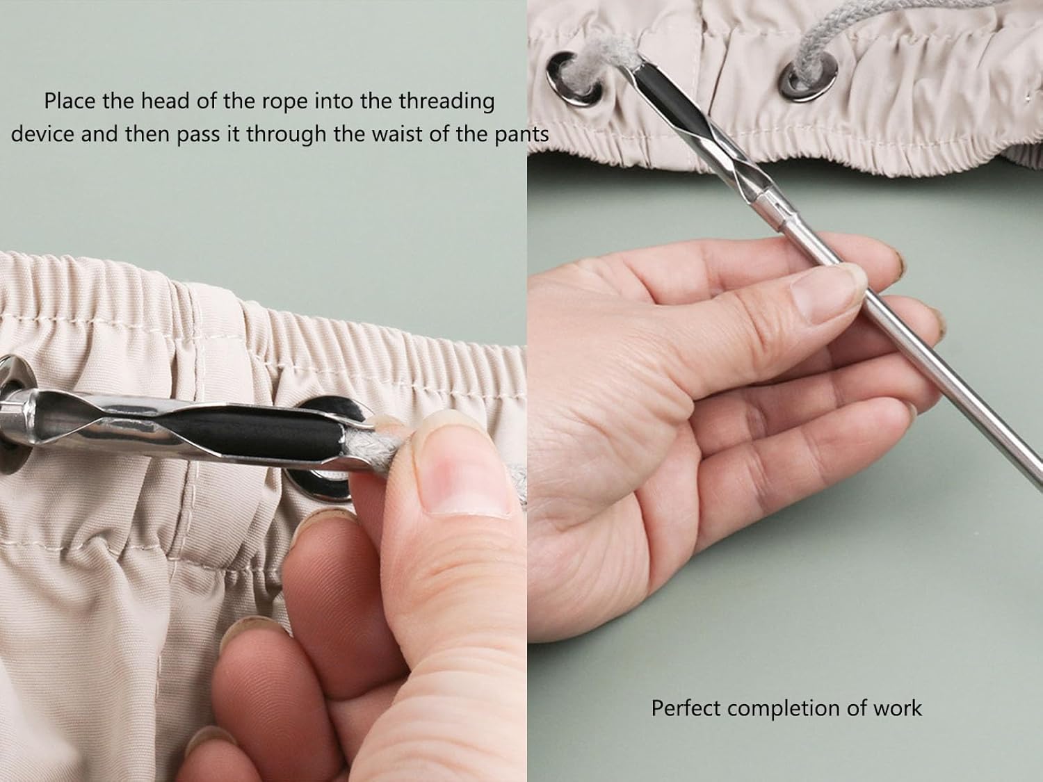 YEQIN Herramienta de enhebrador de cordón, herramienta de repuesto fácil y rápida con cordón para chaquetas, trajes de baño, pantalones, pantalones