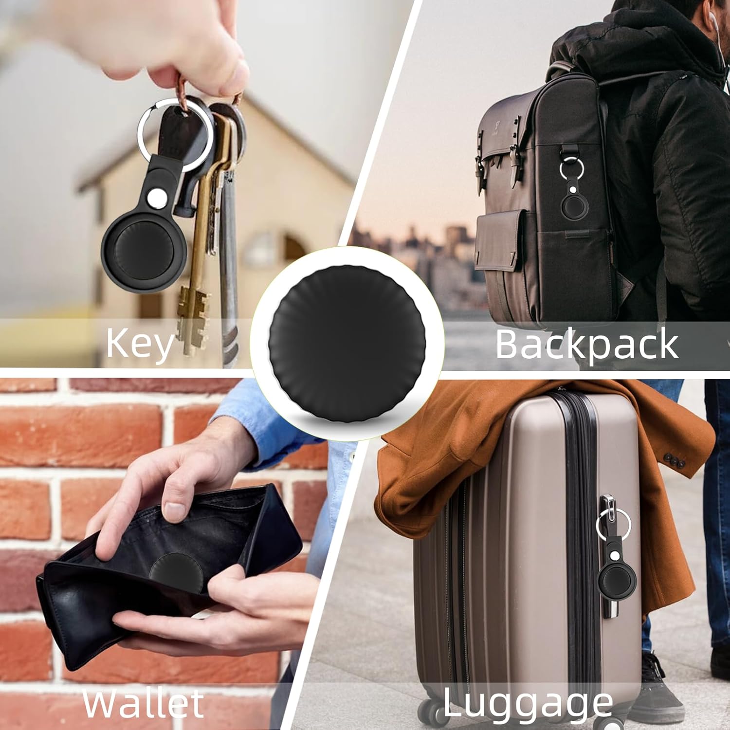 Localizador de llaves, rastreador de equipaje, etiqueta Bluetooth para rastreador de llaves compatible con Apple Find My Keys con batería