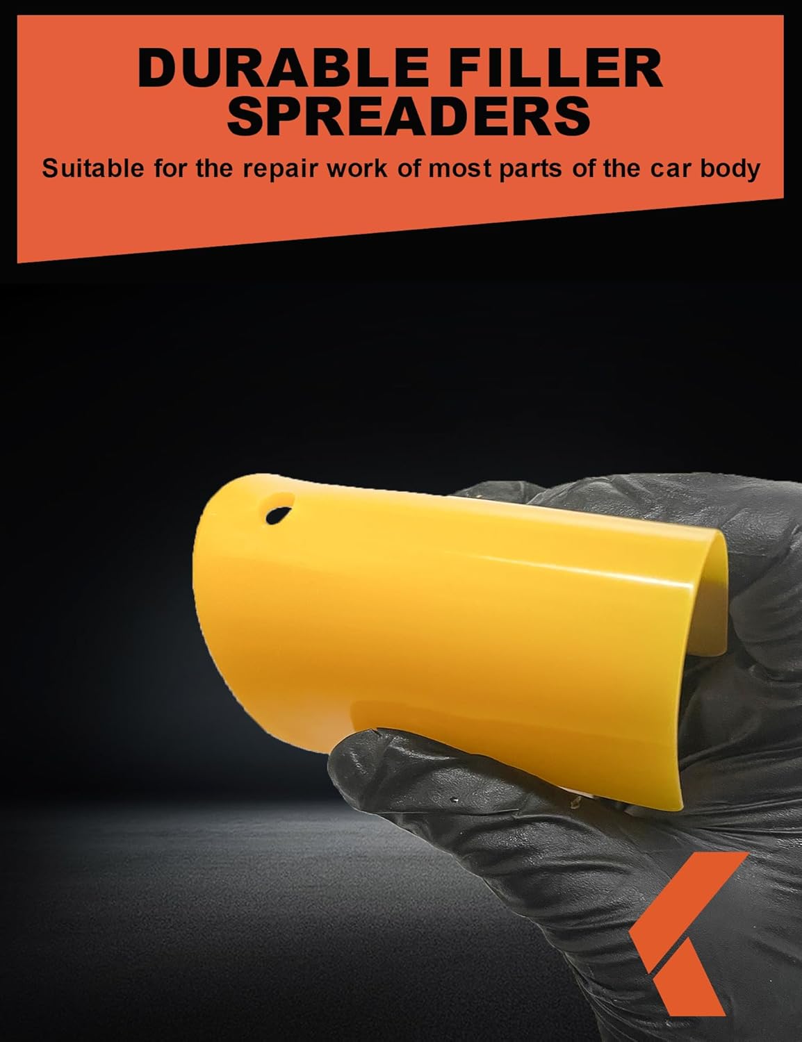 Esparcidores de relleno corporal (paquete de 100)  Esparcidor de plástico reutilizable amarillo de 6 pulgadas para rellenos de automóviles,