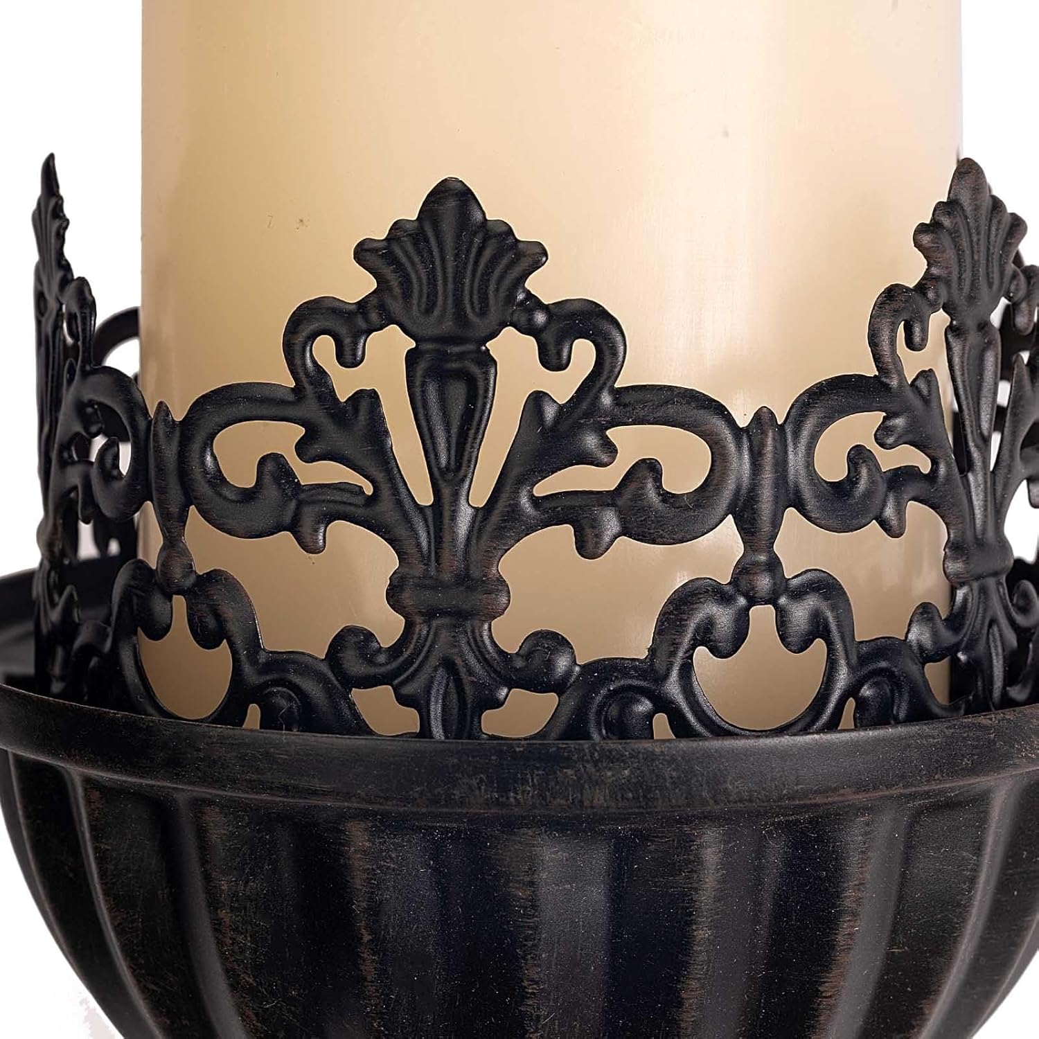 Candelabro de pared (juego de 2) portavelas de metal para colgar en la pared, diseño de corona negra y cetro, portavelas de pared para sala de