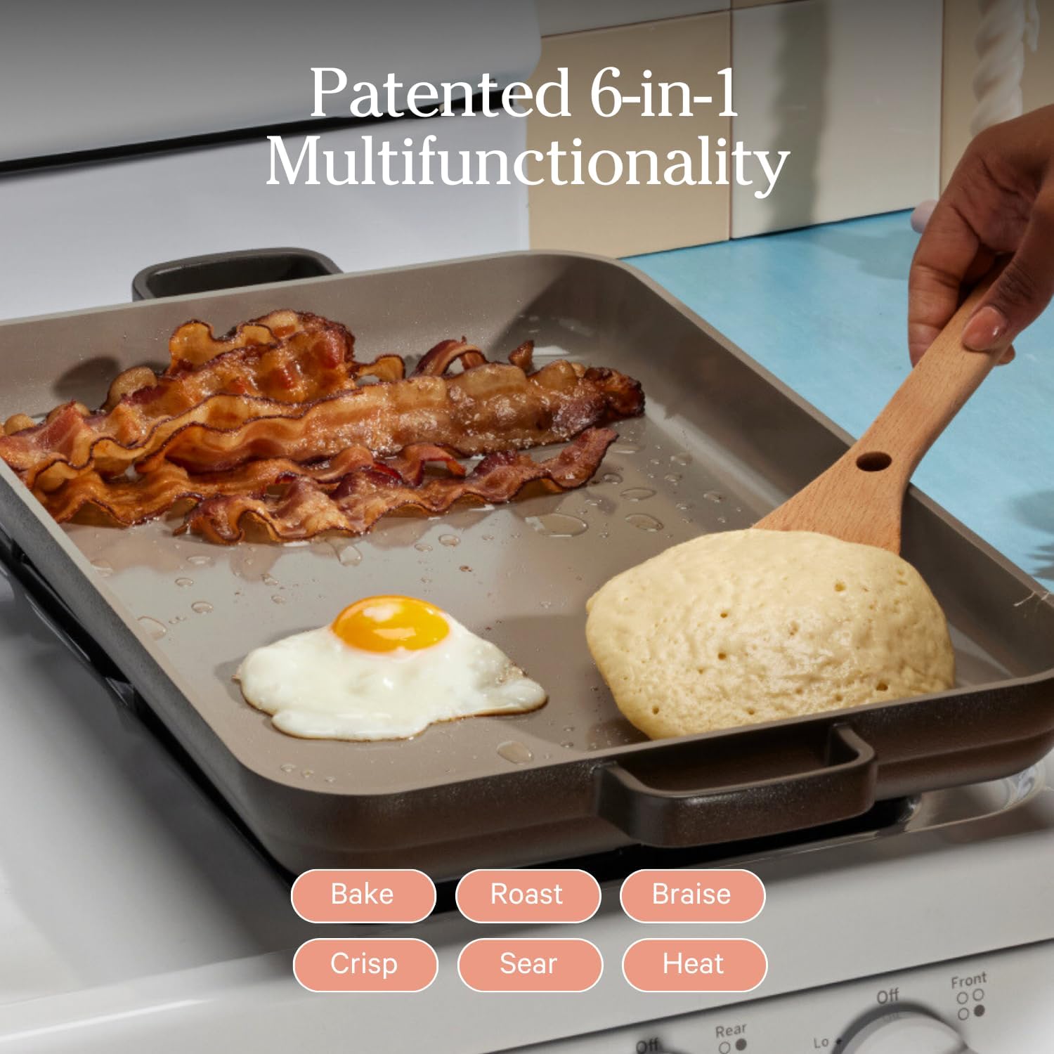 Our Place Ovenware – Juego de 5 piezas antiadherentes, sin toxinas, cerámica y cerámica con bandeja para horno, panaderos y alfombrilla para horno,