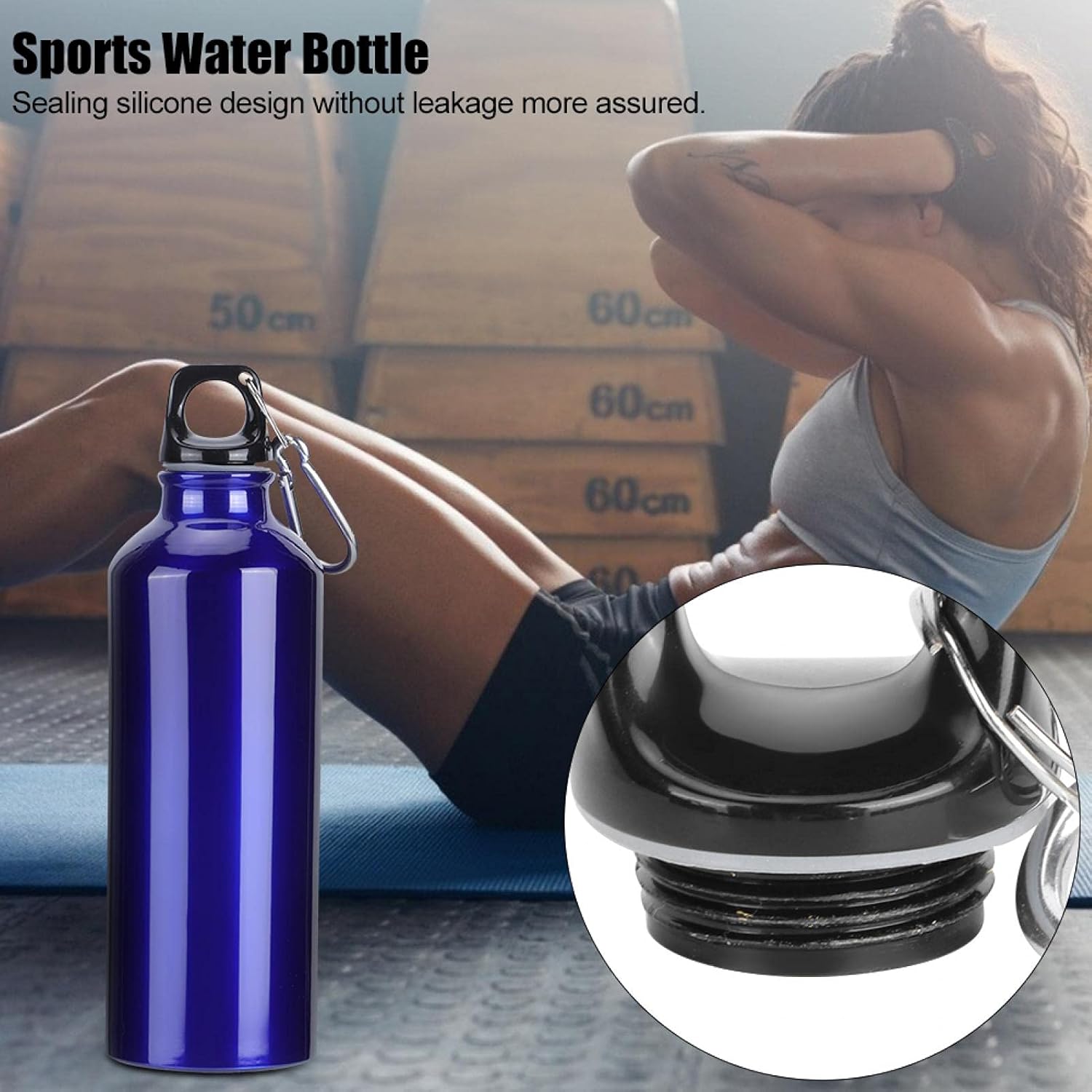 MAVIS LAVEN Botella de agua deportiva de 16.9 fl oz25.4 fl oz, botella de agua de aluminio de gran capacidad para gimnasio, fitness, ciclismo,