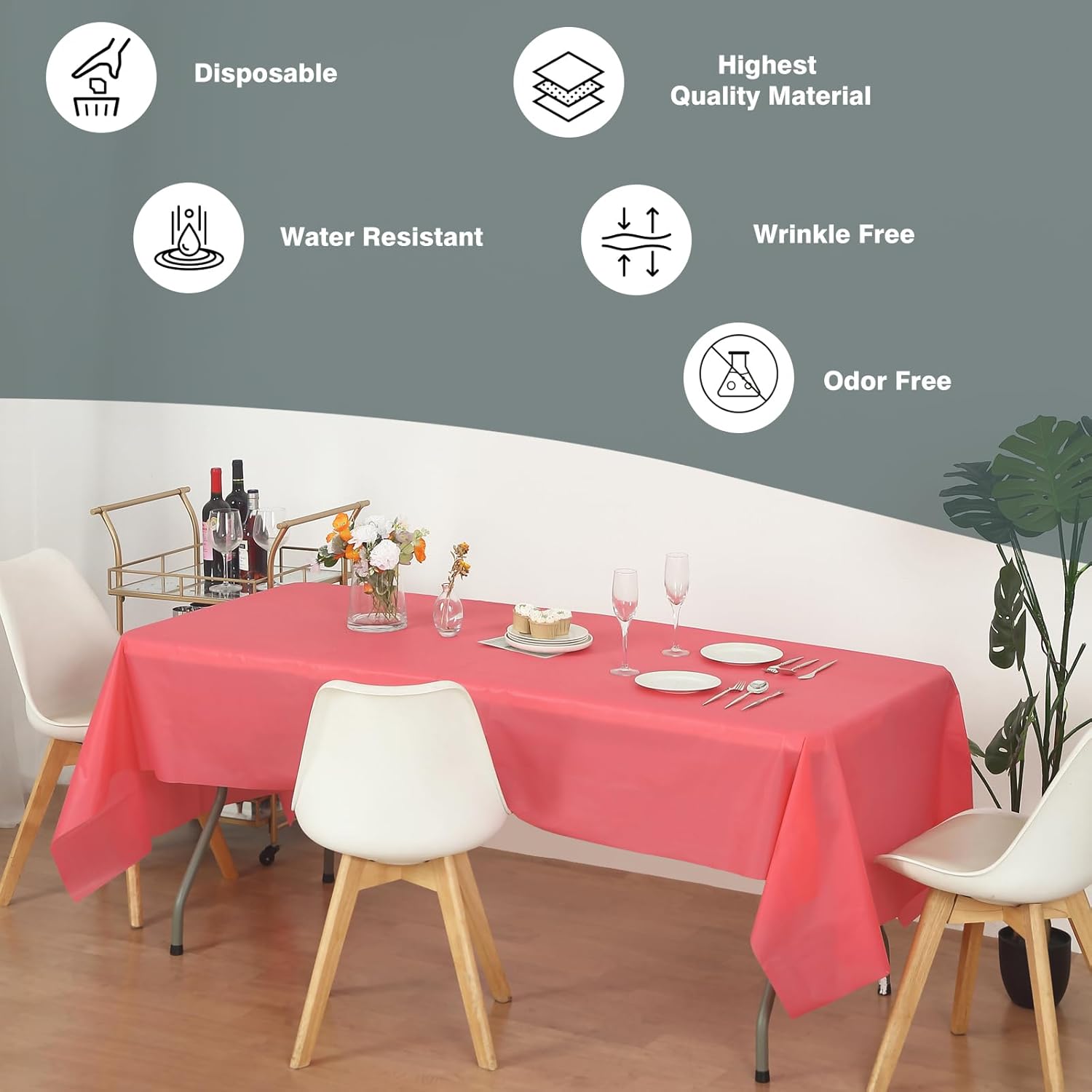 Evershine – Mantel de plástico resistente (reutilizable, 12 unidades)