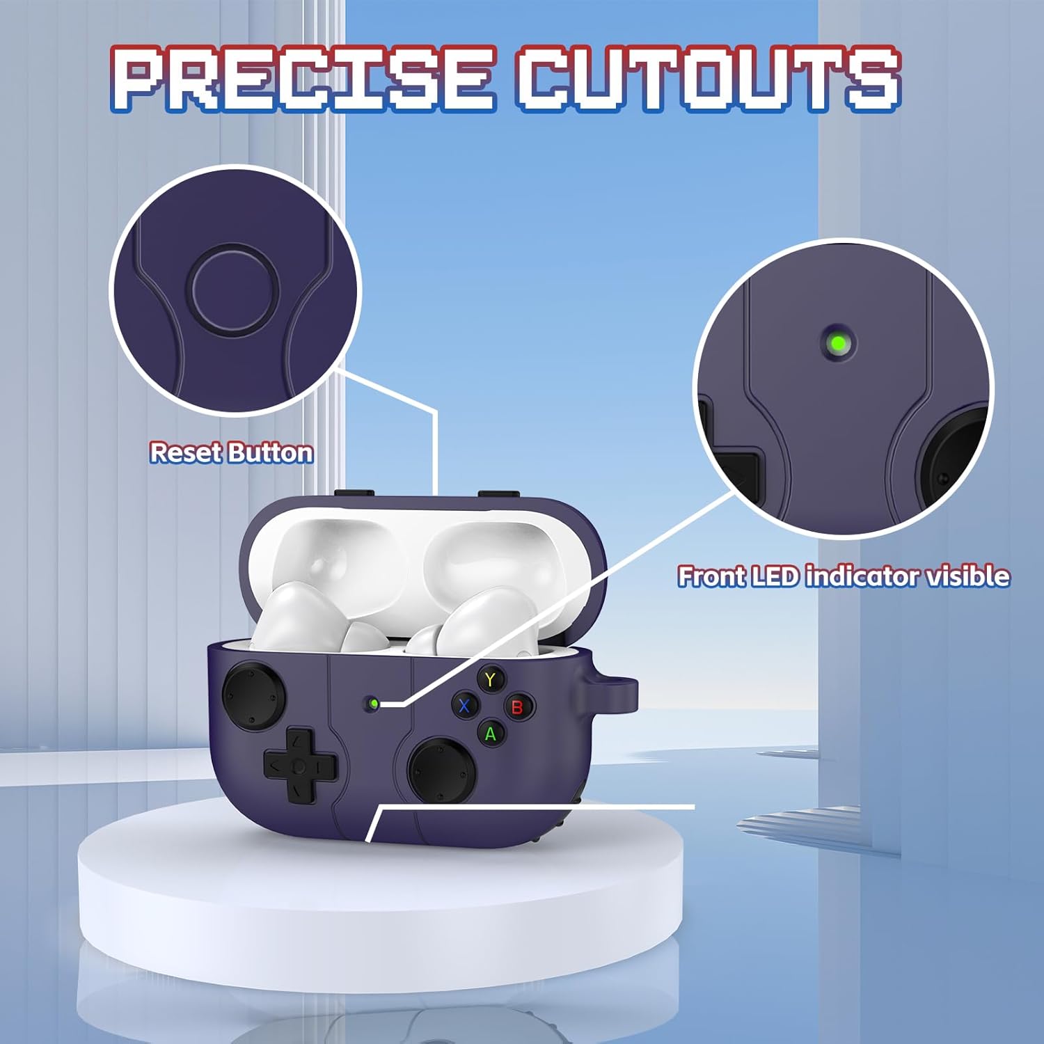 Lopnord Funda para Airpods 3, diseño de consola de videojuegos para Airpods de tercera generación con accesorios para llavero, funda de silicona