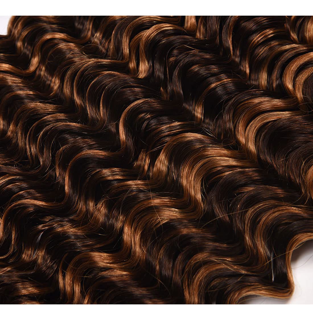 YesJYas Paquetes de cabello humano brasileño con ondas profundas, paquetes de cabello humano de dos tonos, extensiones de cabello brasileño con