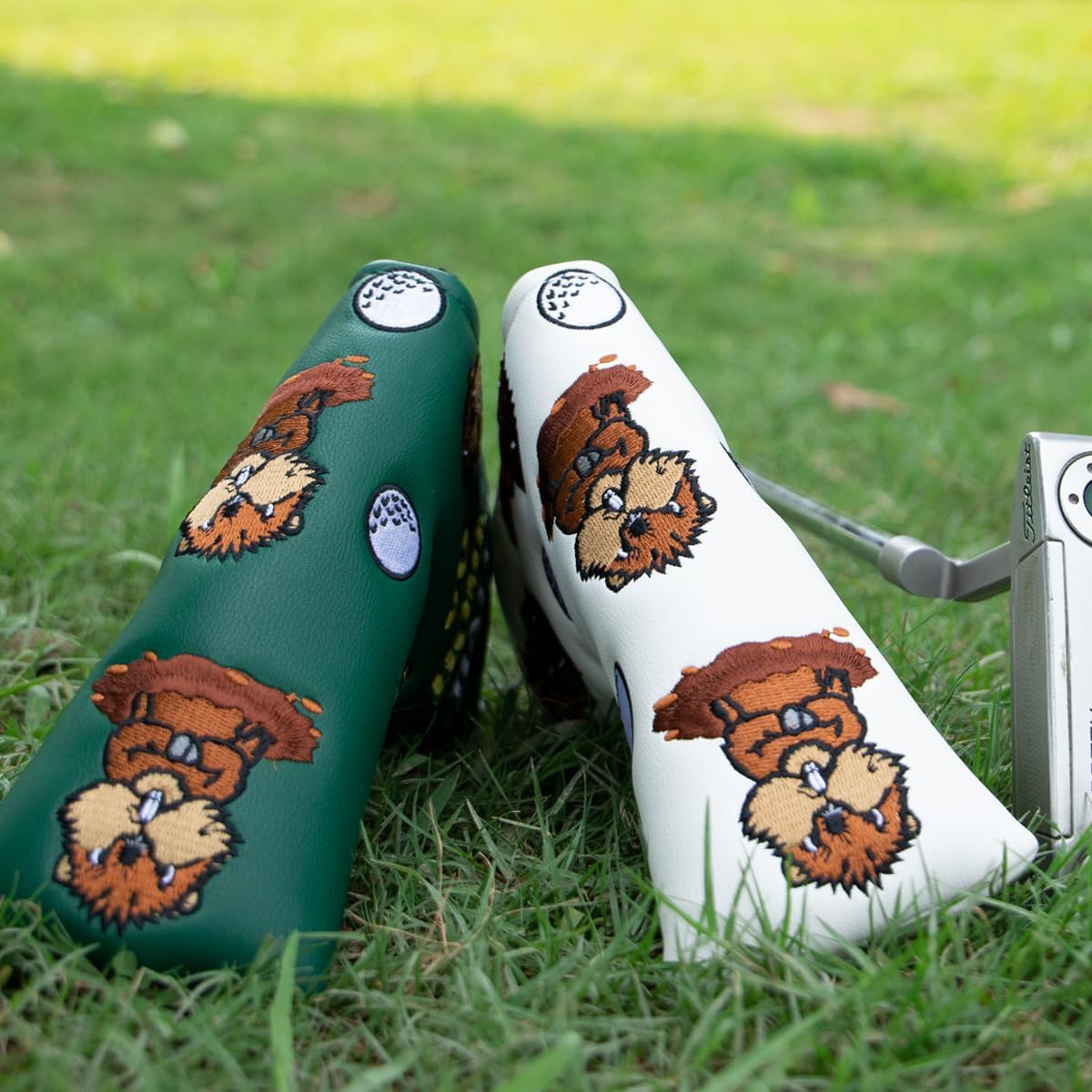 Barudan Golf Funda magnética para cabeza de putter, cubierta de putter, cubierta de golfo, regalo para esposo o papá, niños (blanco)