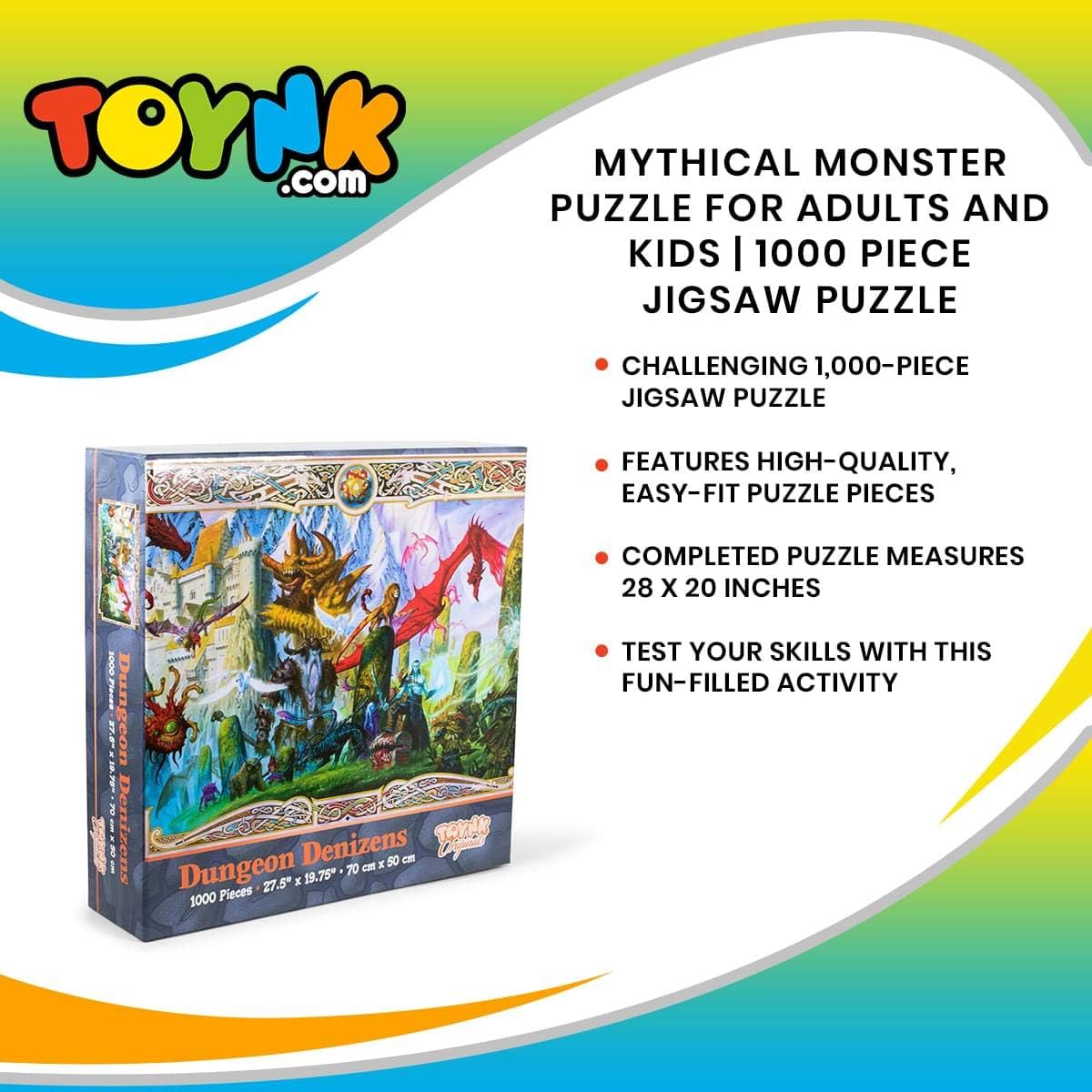 Dungeon Denizens – Rompecabezas de monstruo mítico para adultos y niños  Juguete de rompecabezas de 1000 piezas  Regalos divertidos de cuarentena