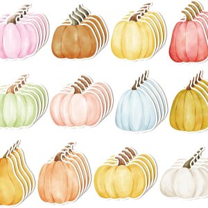 48 notas adhesivas de calabaza bohemia con forma de calabaza de acuarela colorida autoadhesivas, extraíbles, notas de estudio para escuela, oficina, 48 notas adhesivas de calabaza bohemia con forma de calabaza de acuarela colorida autoadhesivas, extraíbles, notas de estudio para escuela, oficina,