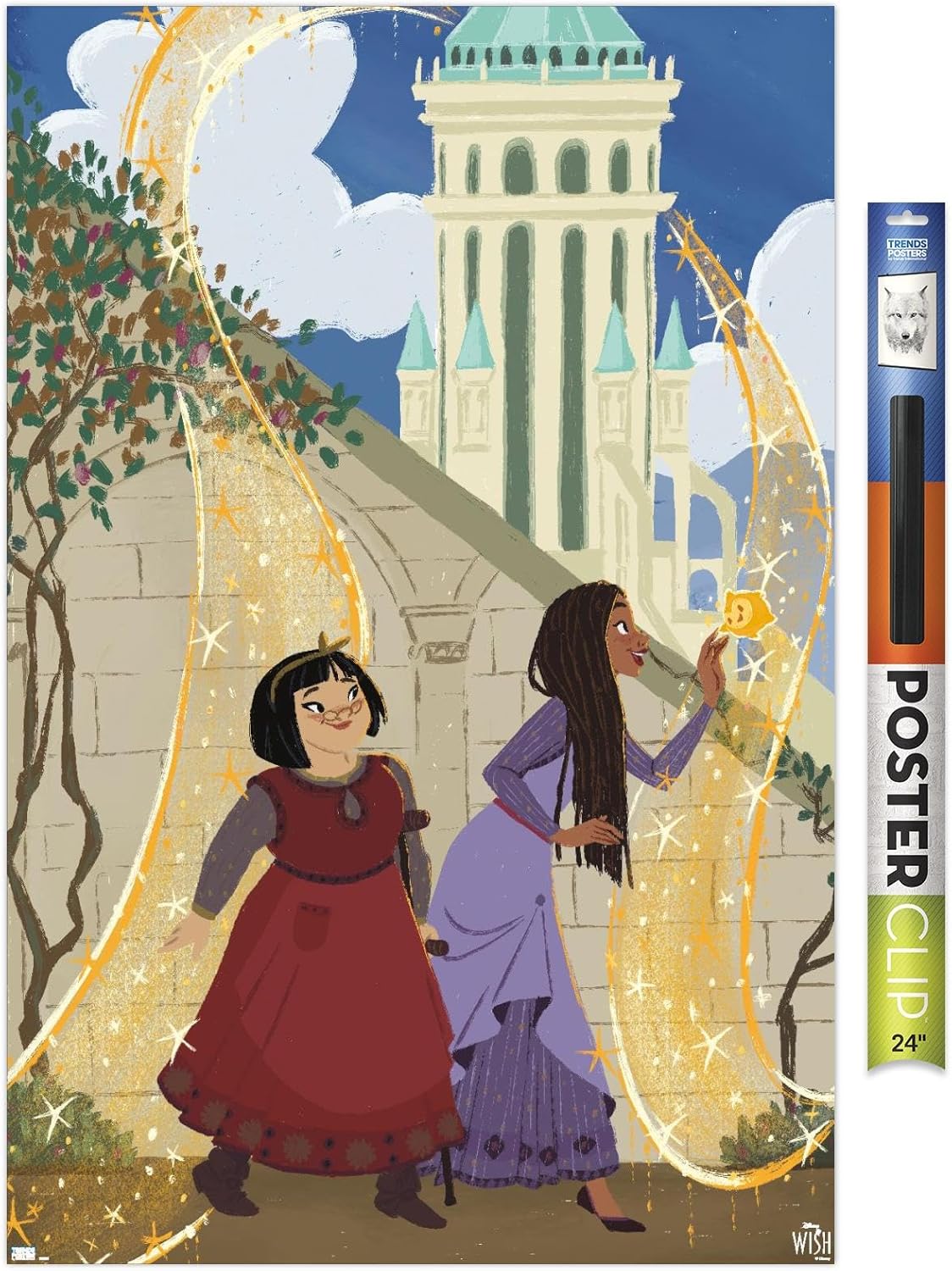Trends International Disney Wish – Póster de collage de 3 (Friends), póster de pared, 22.37 x 34.00 pulgadas, paquete de póster y clip prémium