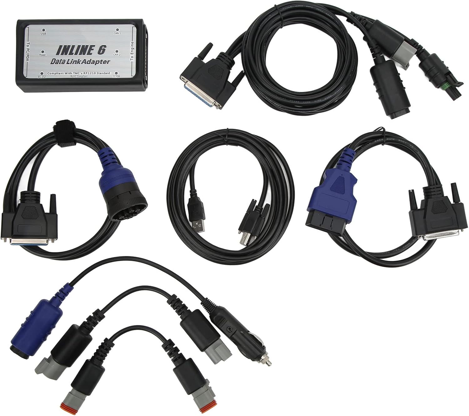 Herramienta de escaneo de diagnóstico resistente, para kit de adaptador de enlace de datos en línea 6 escáner OBD2 para Cummins Engine J1939 J1708