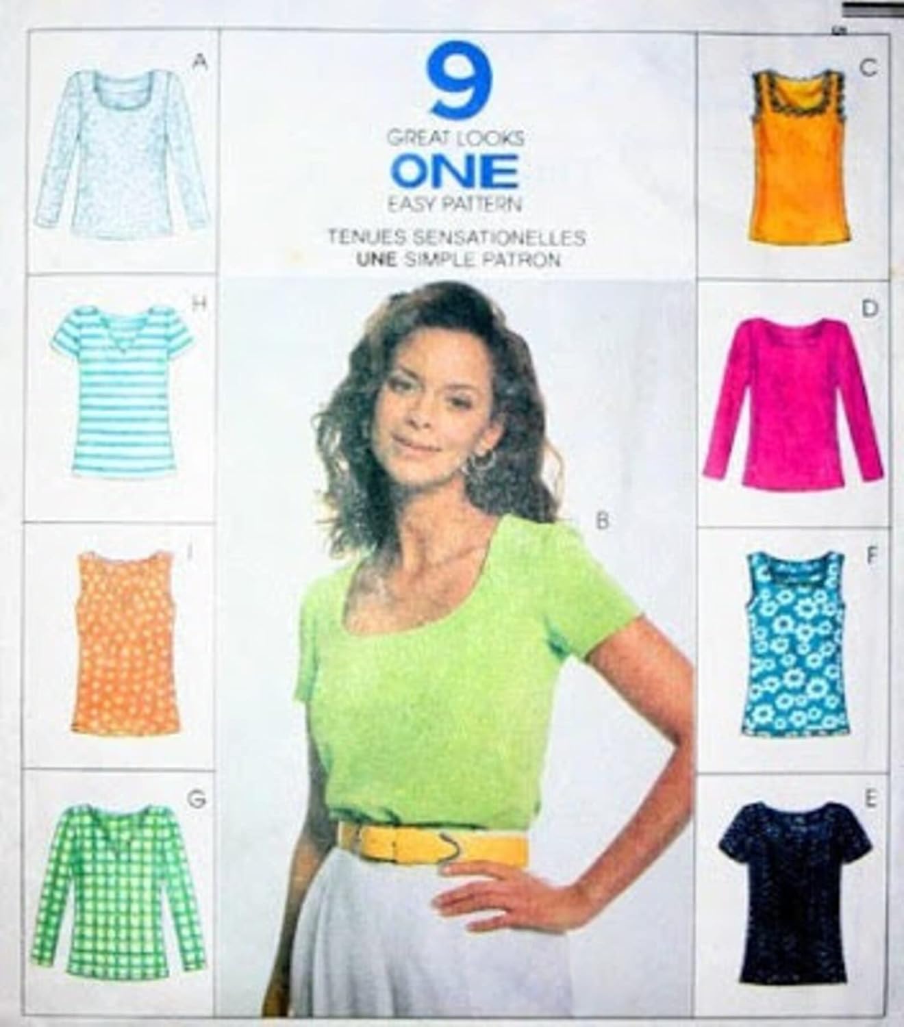 McCall’s 8777 Camisetas y camisetas sin mangas para tejidos elásticos Patrón de costura Talla XS (4-6).