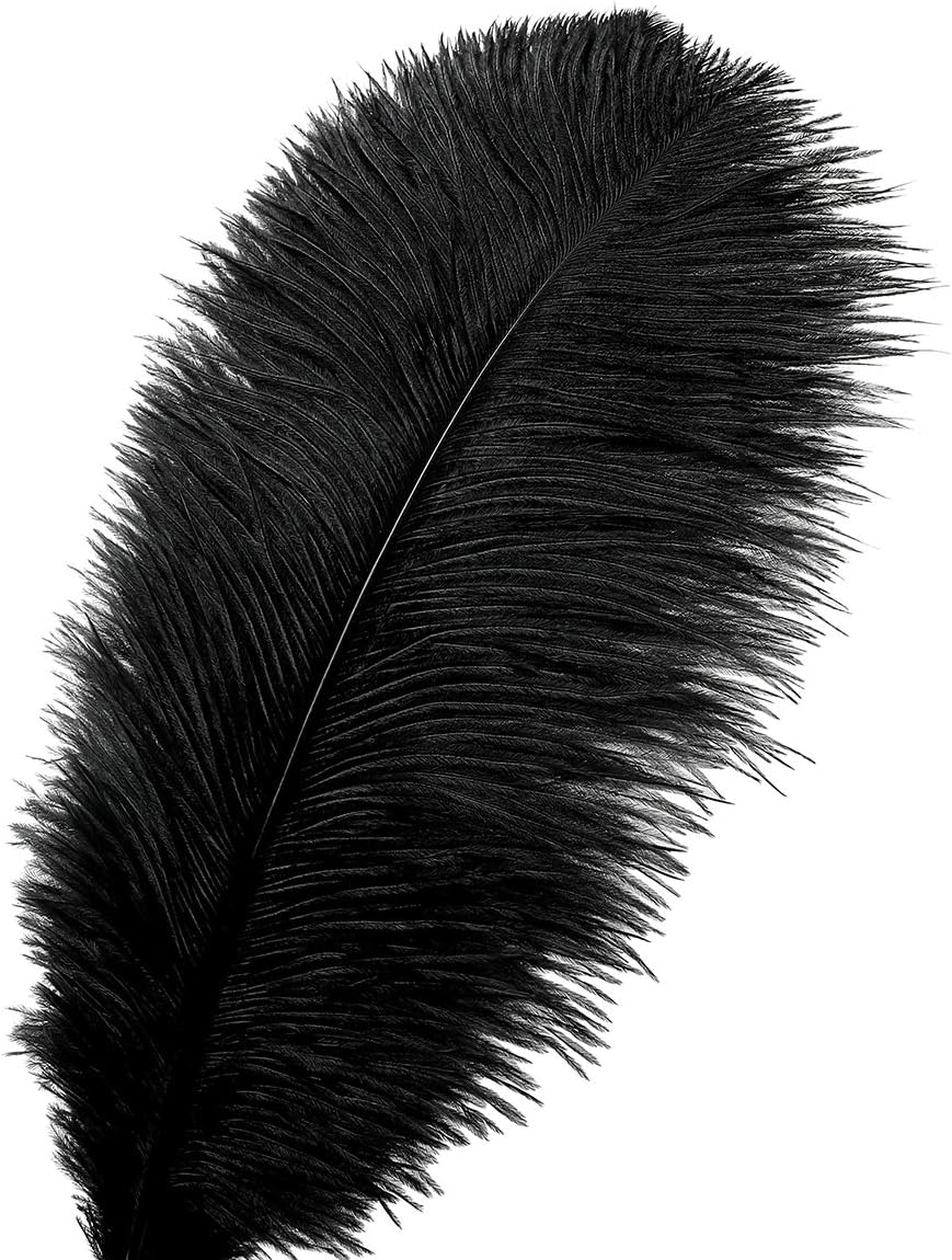 Ballinger Plumas de avestruz grandes negras  12 plumas grandes de 14 a 16 pulgadas para jarrón, centros de mesa de fiesta de boda y decoración del