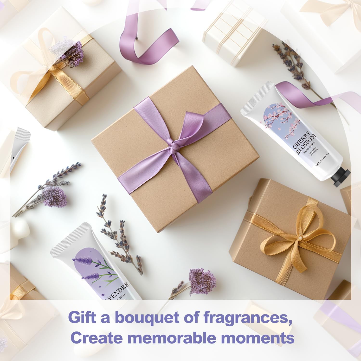 spa luxetique Paquete de 10 cremas de manos perfumadas para manos secas agrietadas tamaño viaje, mini loción hidratante con manteca de karité,
