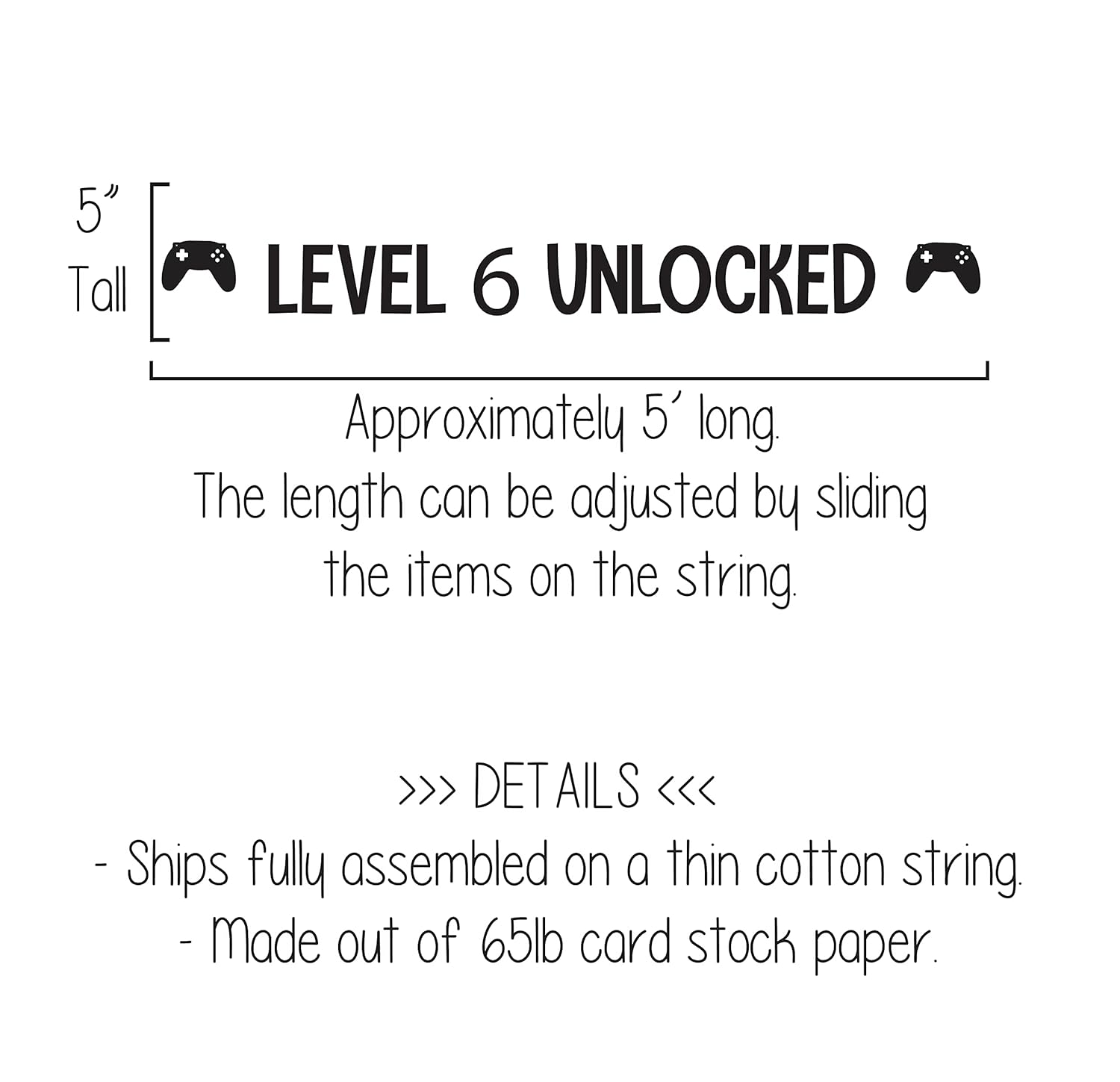 Level 6 Unlocked, 6th Birthday Banner, Gamer Birthday Banner, Gamer Birthday Decorations, Sixth Birthday