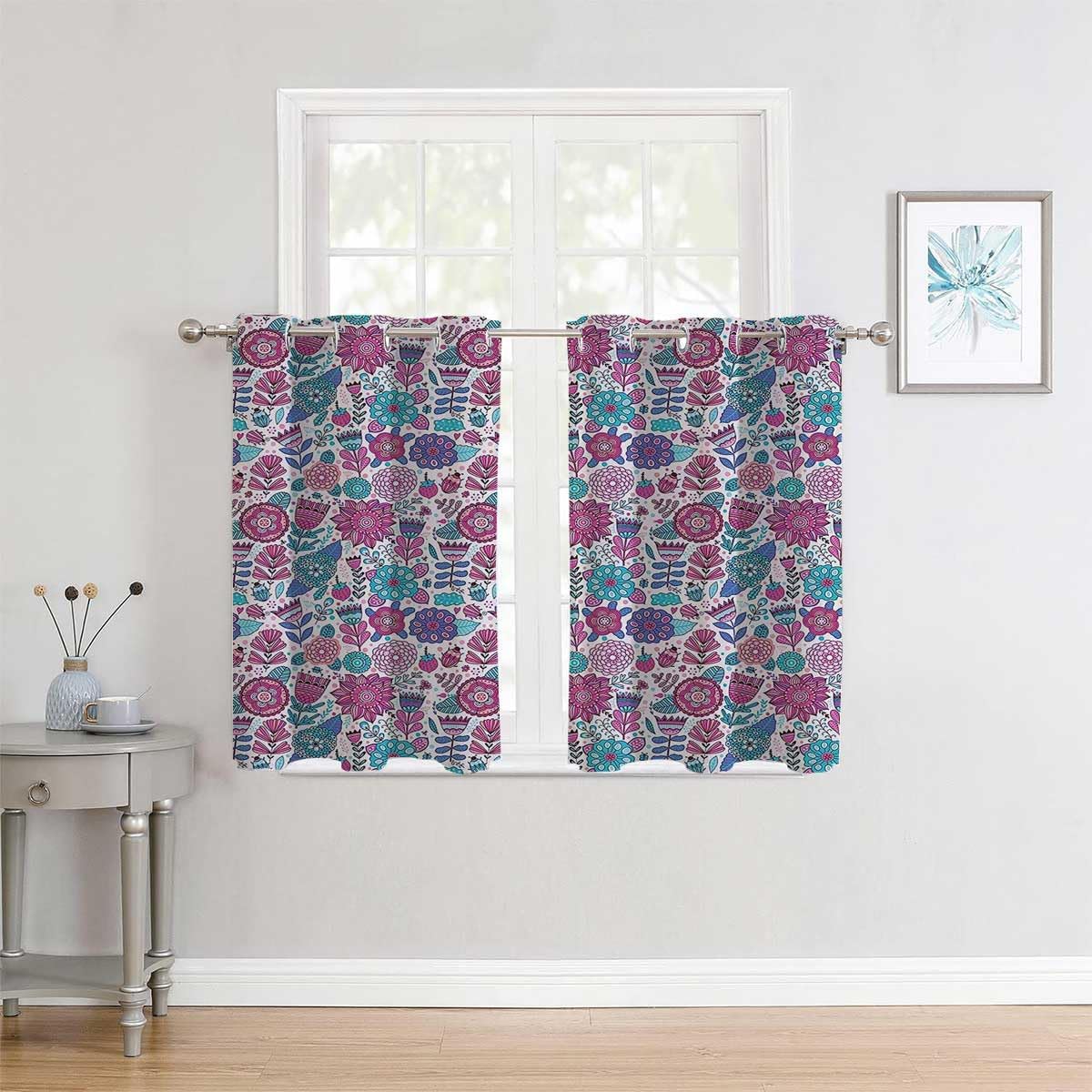 YANFENQI Cortinas para Habitacion – Cortina corta con ojales para decoración de jardín, manta acústica de 55 pulgadas de ancho por 55 pulgadas de