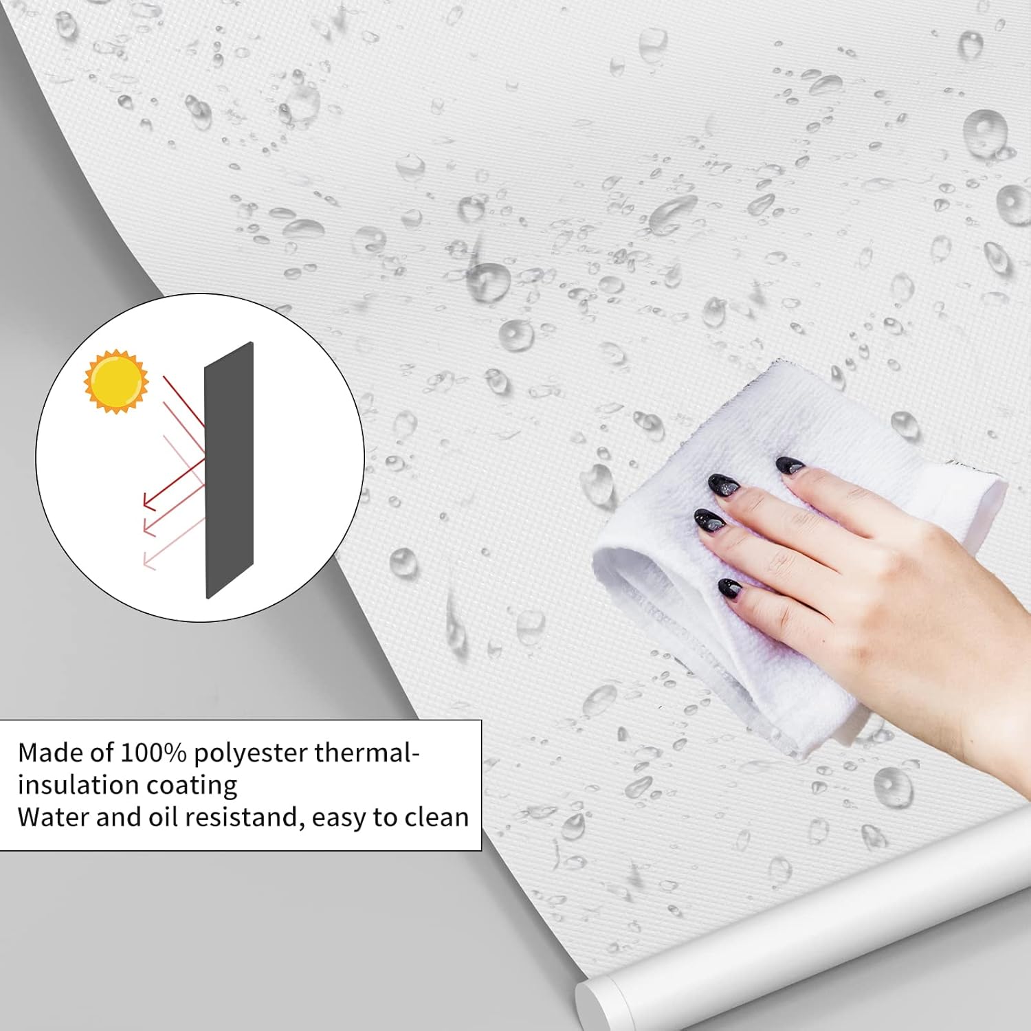 Persianas opacas para ventanas, persianas con aislamiento térmico y anti-rayos ultravioleta, 100 % opacas, para ventanas interiores del hogar, sala