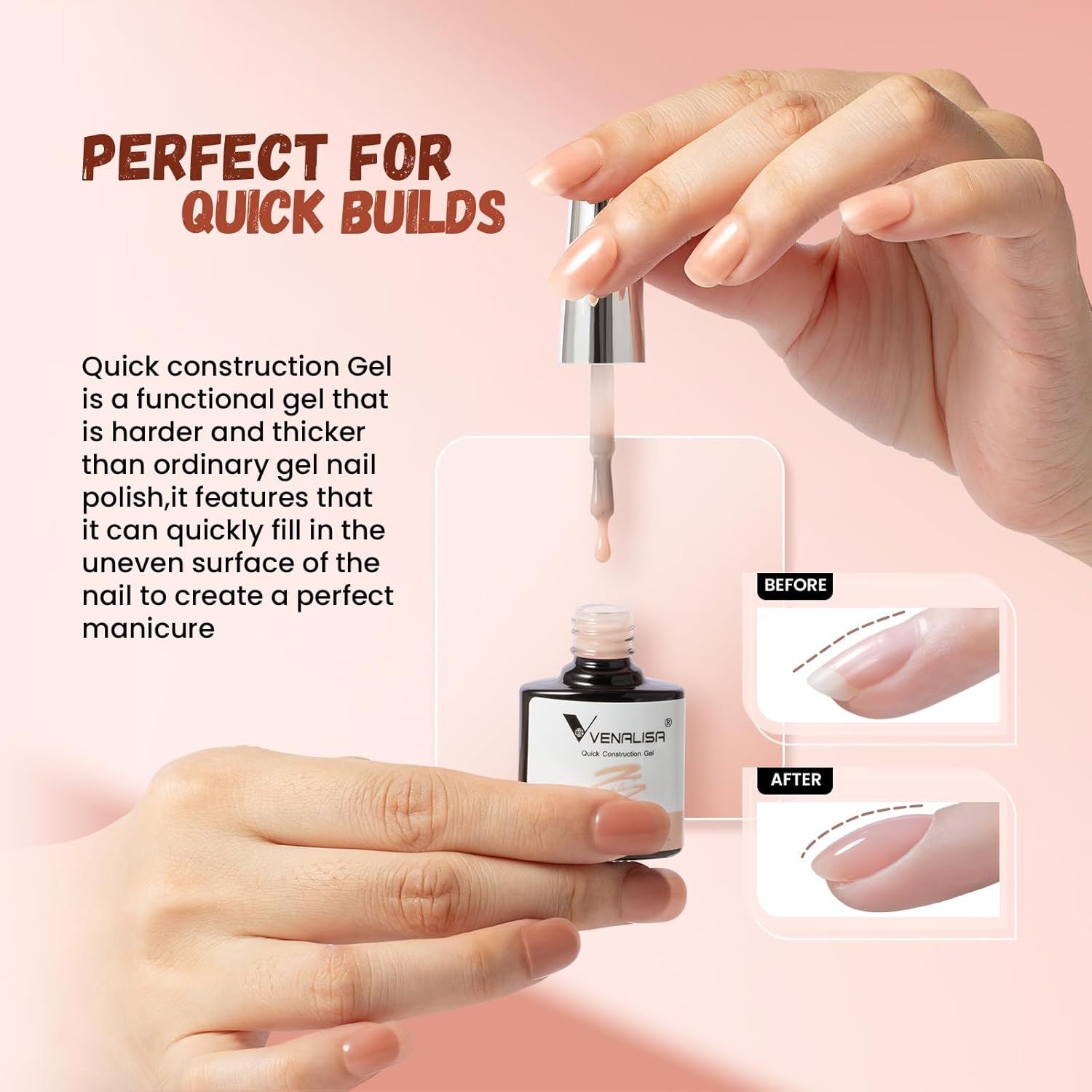VENALISA – Juego de esmaltes de uñas de gel gel para uñas, color rosa nude, 6 colores neutros, transparentes, blanco lechoso, kit de manicura, arte