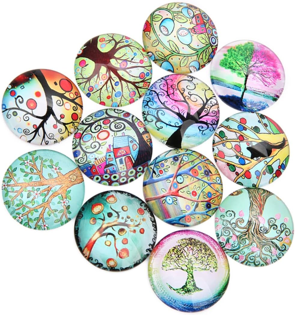 EXCEART 40 cuentas decorativas planas de vidrio Vitroleros para mini cúpula de cristal, joyería de piedras preciosas DIY, material de joyería, gemas