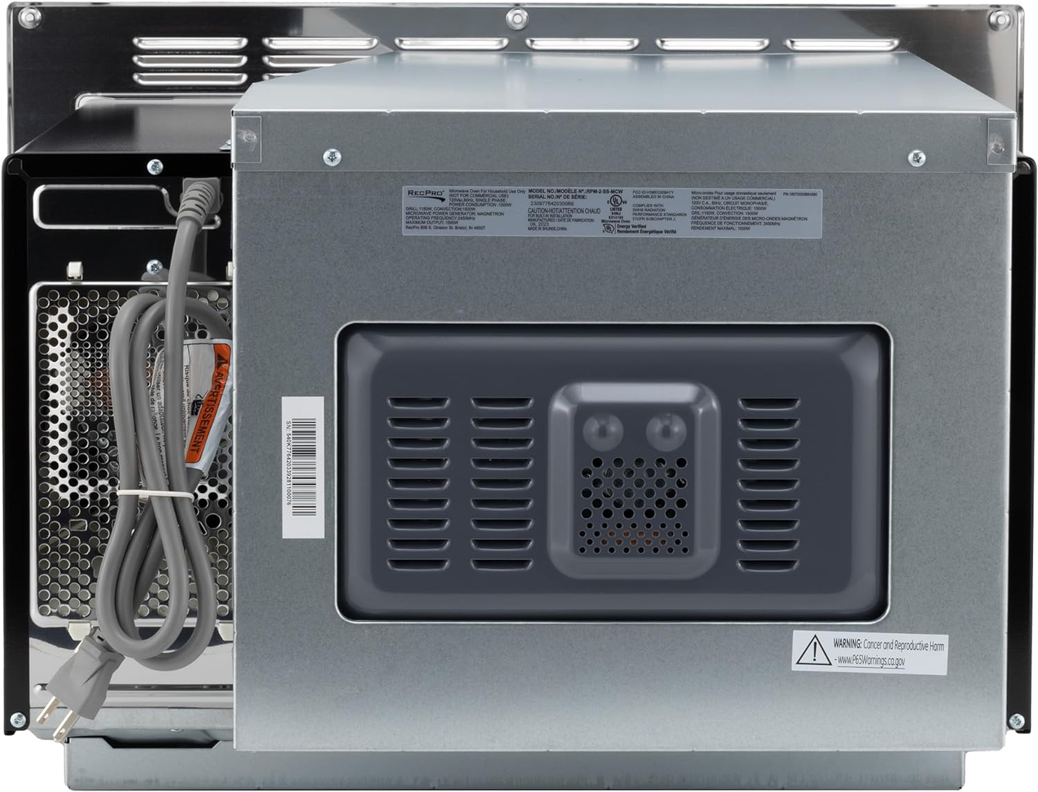 RecPro Microondas de convección RV de acero inoxidable de 1.1 pies cúbicos  120 V  Microondas  Electrodomésticos  Reemplazo directo para punta alta