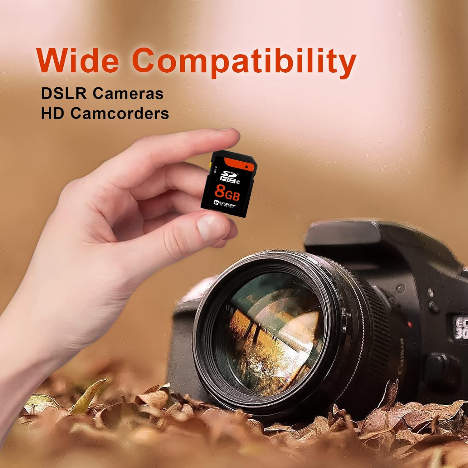 Synergy Digital Tarjetas de memoria SDHC UHS-I de 8 GB, compatibles con cámara digital Nikon D7000, clase 10, U1, 20MBs, serie 300, paquete de 2