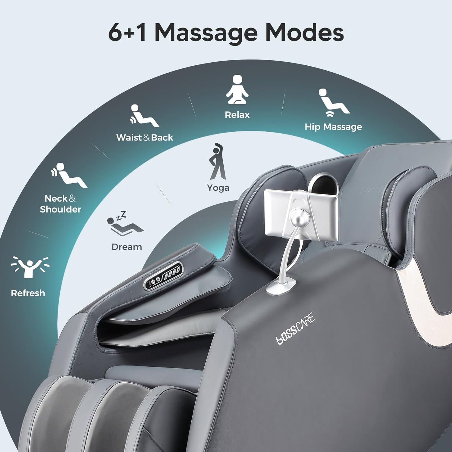 Silla de masaje de cuerpo completo de gravedad cero 2024, control de aplicación Shiatsu masaje reclinable con rodillo de pie, calefacción trasera,