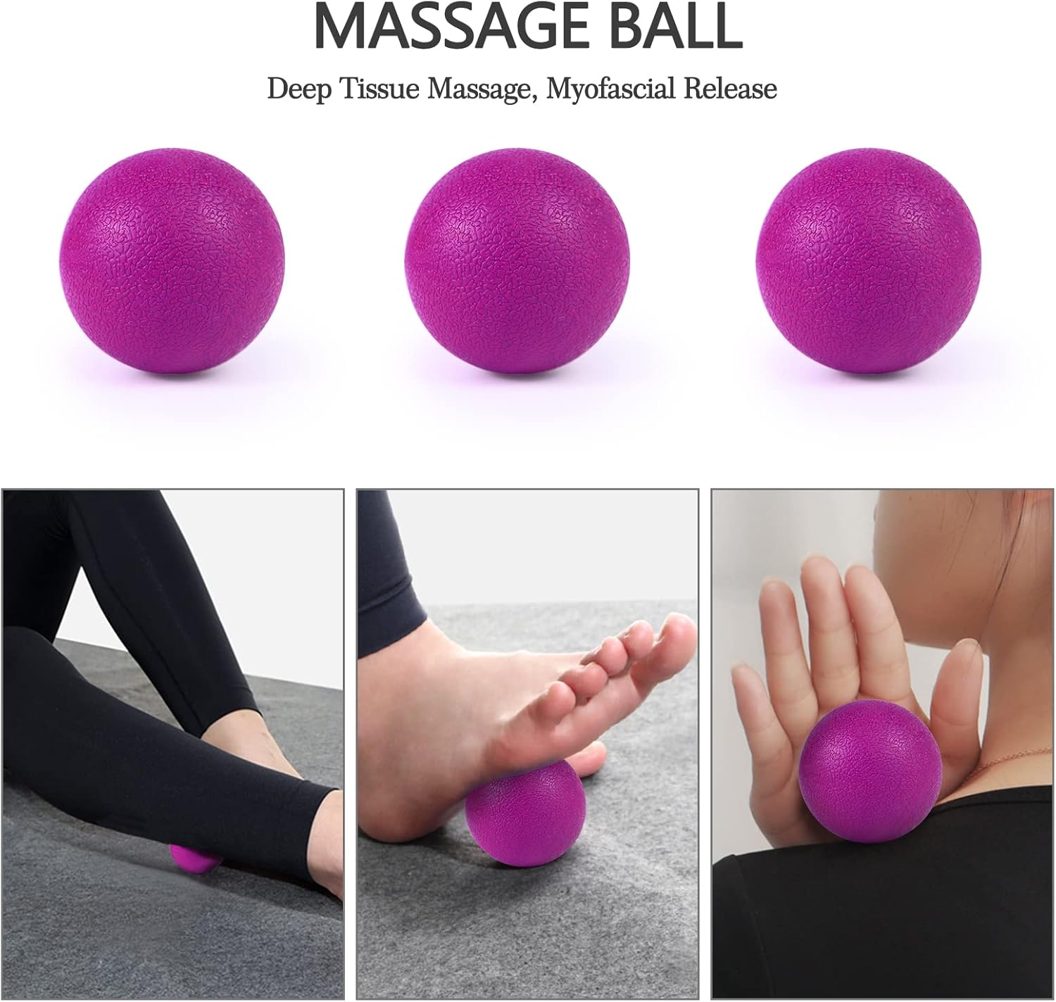JOYENERGY Juego de rodillos de espuma 5 en 1, rodillo de espuma de punto gatillo, barra de masaje, bola de masaje, correa de estiramiento para