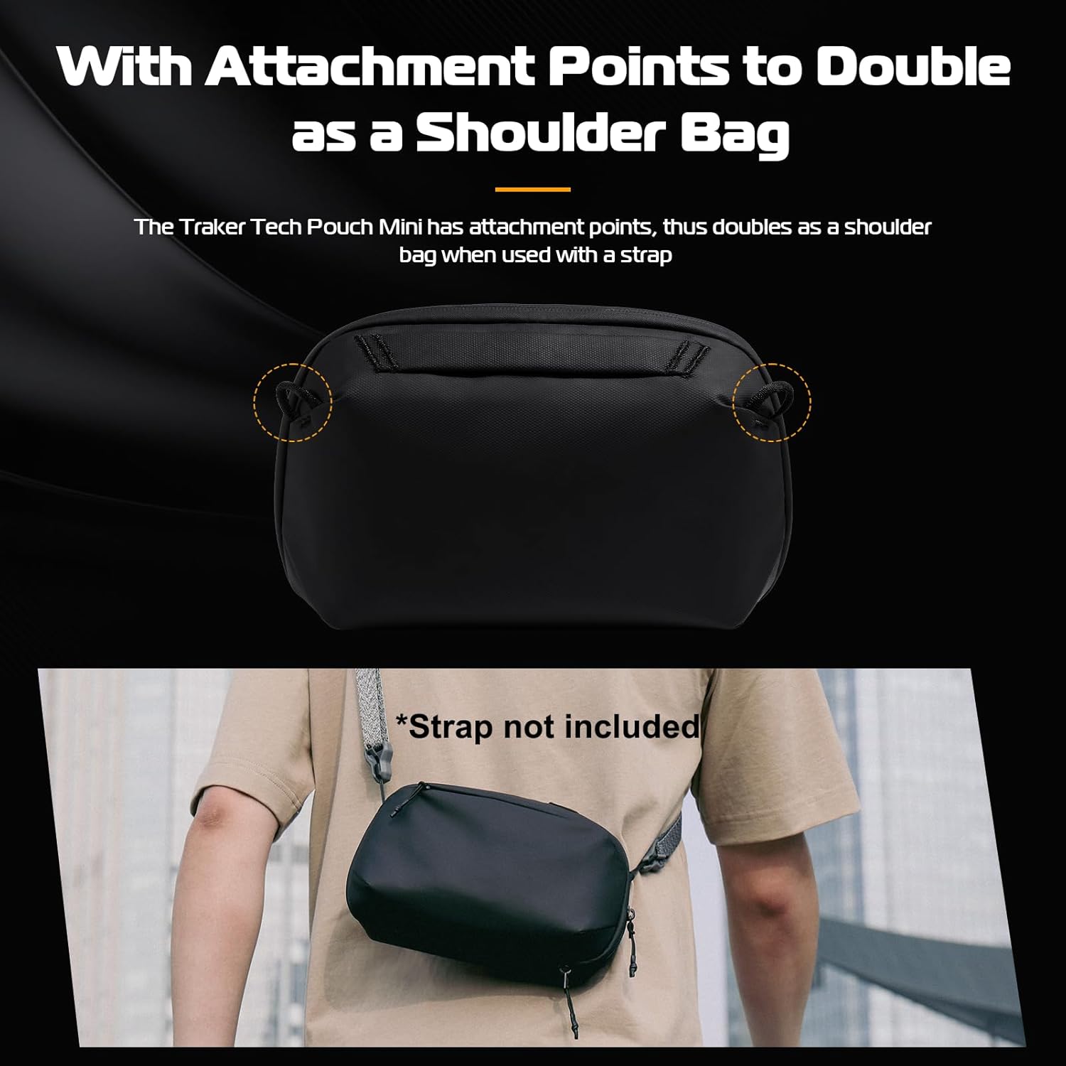 ULANZI Traker Tech Pouch Pro, BP07 Traker Bolsa de almacenamiento de 2.5 L, organizador de electrónica, bolsa de asa de accesorios de viaje