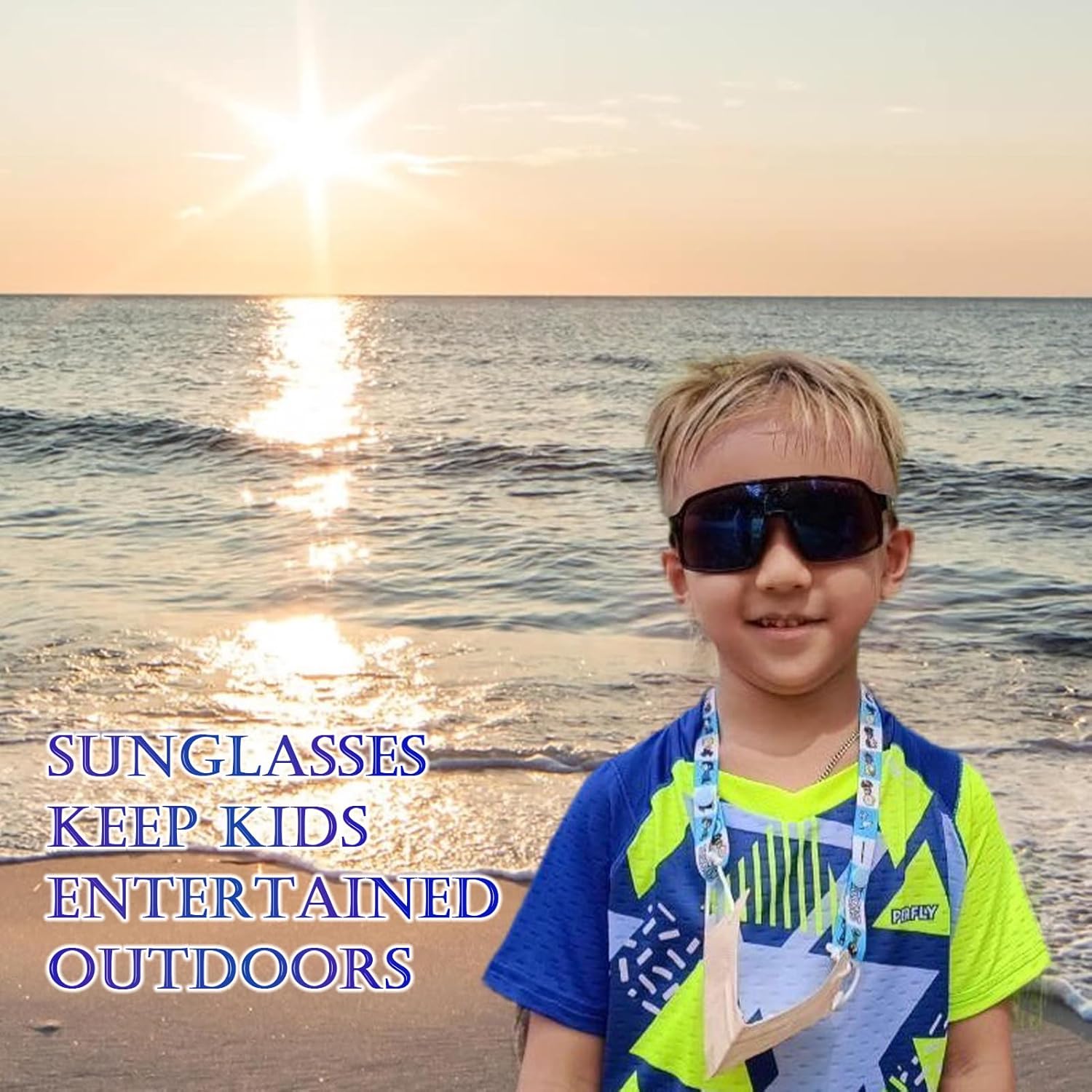 XII WY – Lentes de sol polarizados con protección UV y goma flexible para niños y niñas