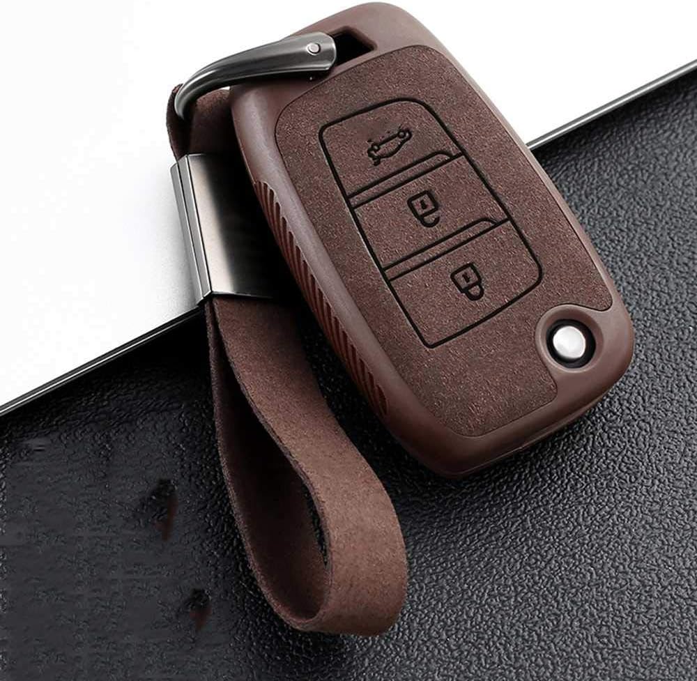 ZIMAwd Funda para llavero de automóvil, fundas para llaves de automóvil, apta para Hyundai Solaris Elantra i30 i35 i40 Tucson Kona 2015-2019