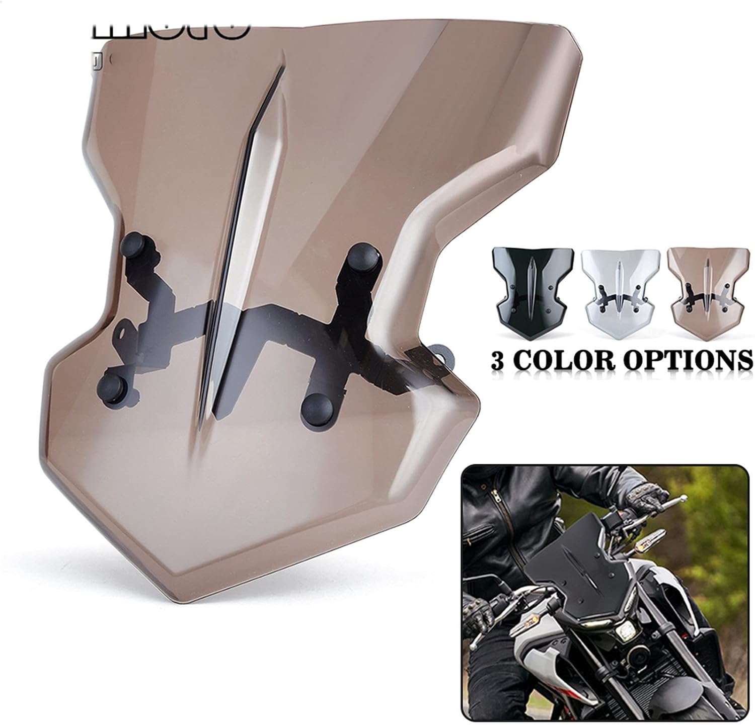 Motorcycle Windshield Compatible with MT03 MT25 2020-2021 Windshield Motorcycle Windscreen Visor Viser Wind Deflector with Bracket MT 0325 MT03