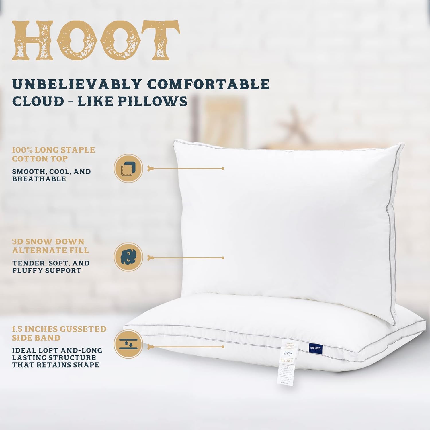 Hotel Collection – Almohadas de cama para dormir, tamaño King, juego de 2 unidades, extra suaves, refrescantes, almohada de algodón con refuerzo