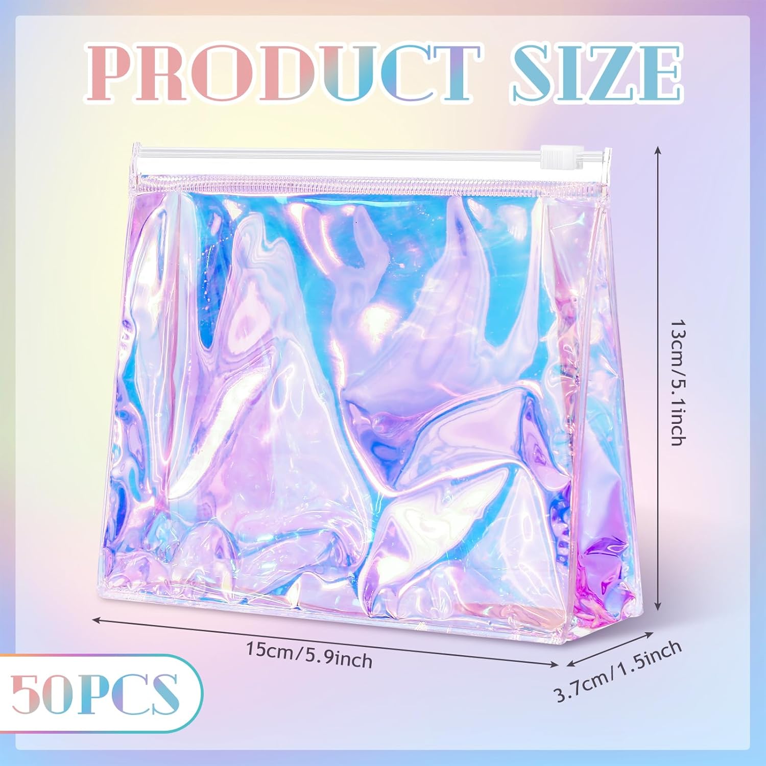 Xuniea 50 bolsas de maquillaje transparentes pequeñas de PVC, bolsa organizadora de cosméticos de plástico con cremallera para mujeres y hombres,