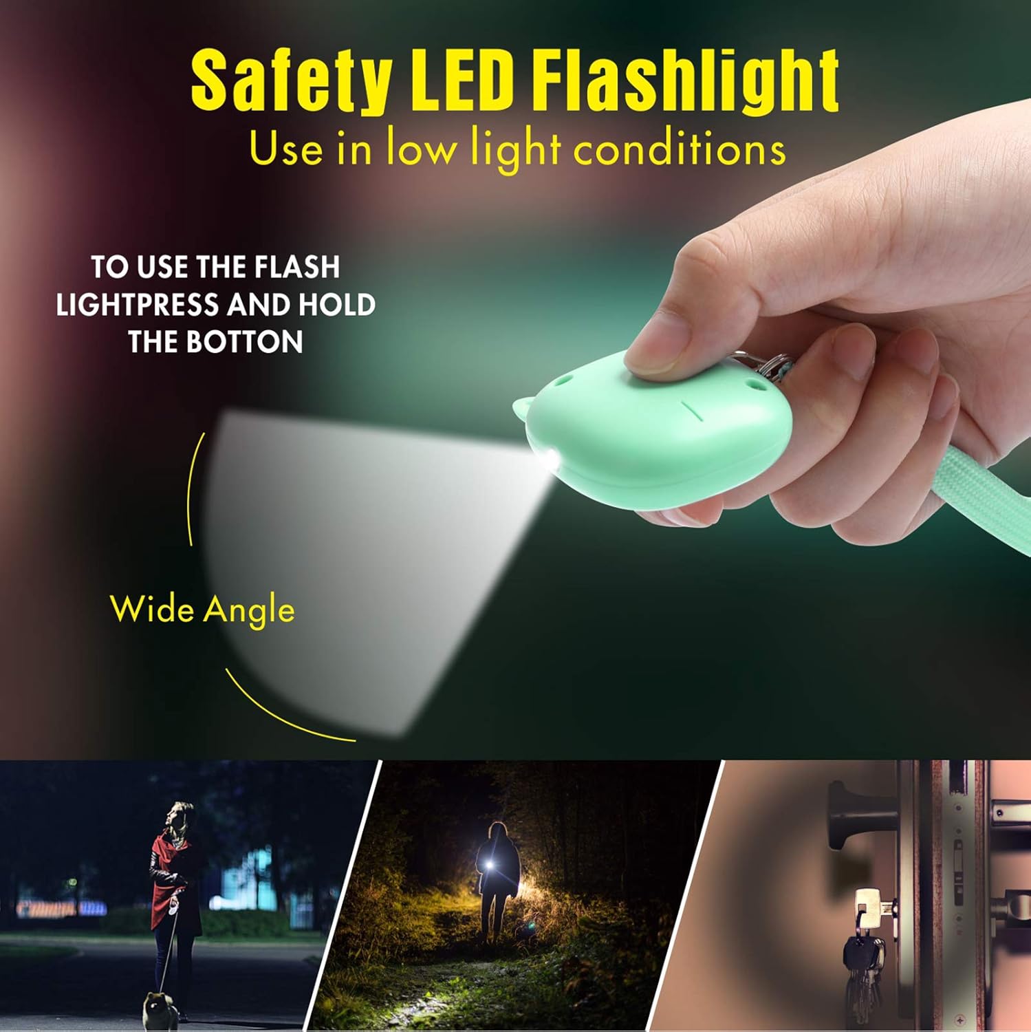 Alarma personal de sonido seguro, paquete de 5 llaves de alarma de seguridad de autodefensa de emergencia de 130 dB con luz LED, sirena de seguridad