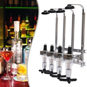 Dispensador de vino montado en la pared, 4 botellas, estante de exhibición profesional para cócteles, vino, bebidas, botella de alcohol para Dispensador de vino montado en la pared, 4 botellas, estante de exhibición profesional para cócteles, vino, bebidas, botella de alcohol para