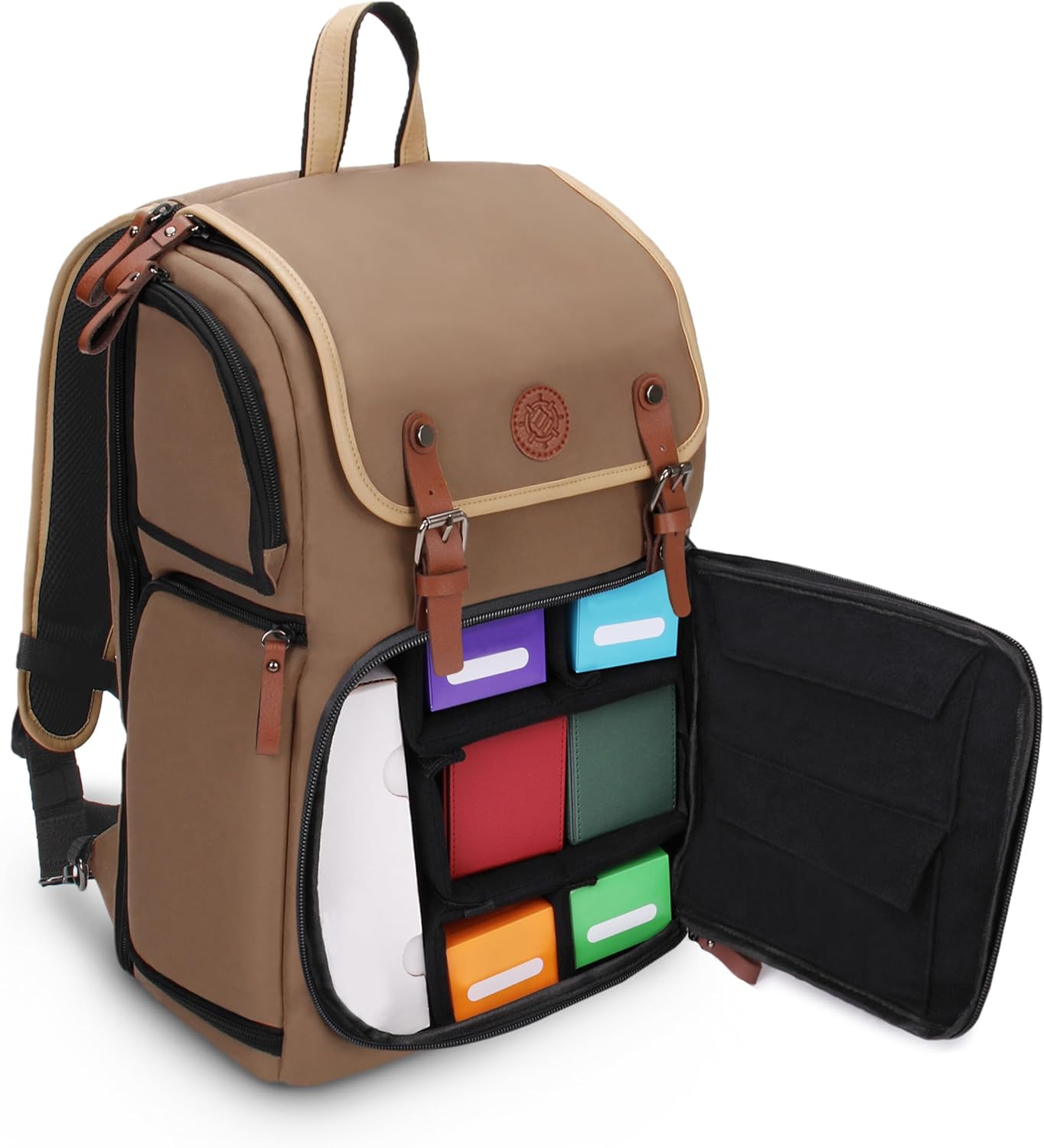 ENHANCE Designer Edition – Mochila para cartas coleccionables MTG con espacio para carpeta de tarjetas, almacenamiento de caja de cartas TCG,