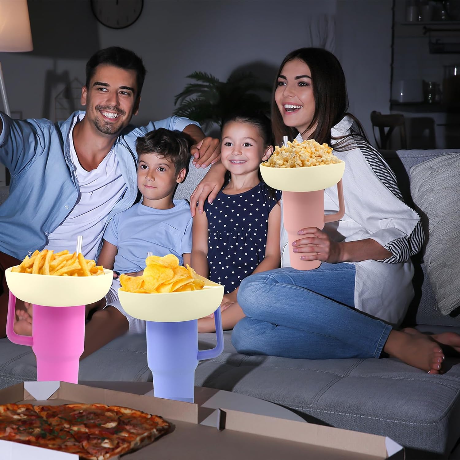 BABORUI Bandeja de aperitivos para vaso Stanley de 30 onzas con asa, vaso compatible con Stanley Cup de 30 onzas, anillo reutilizable para