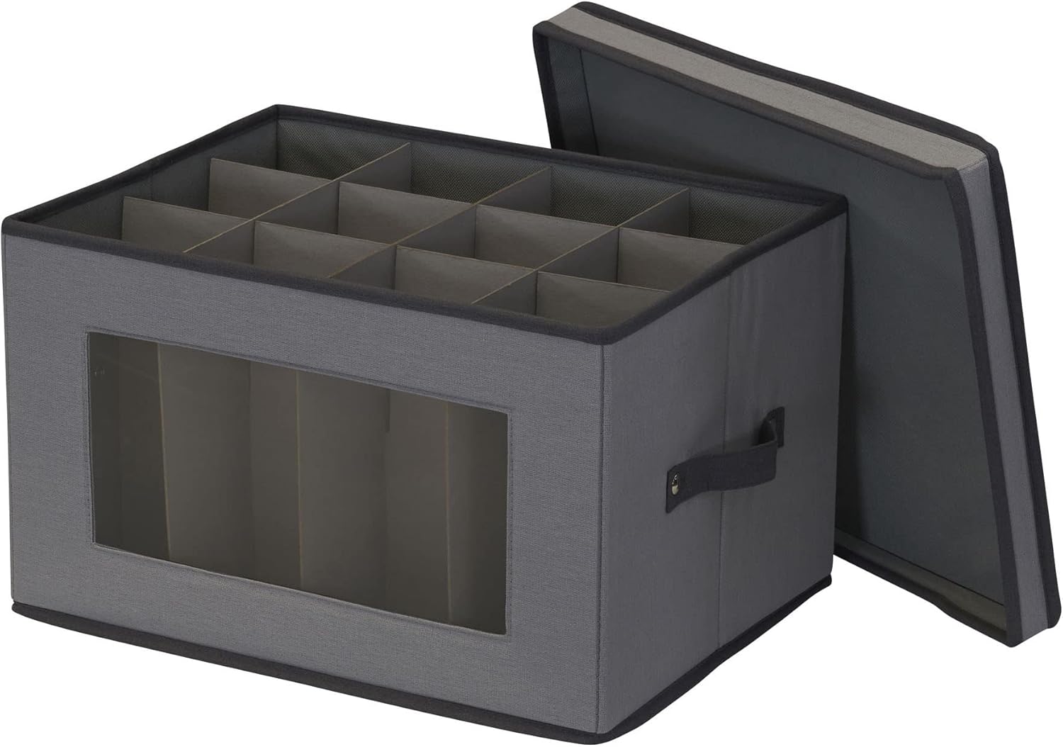 Household Essentials – Caja de almacenamiento de color gris para copas de tallo