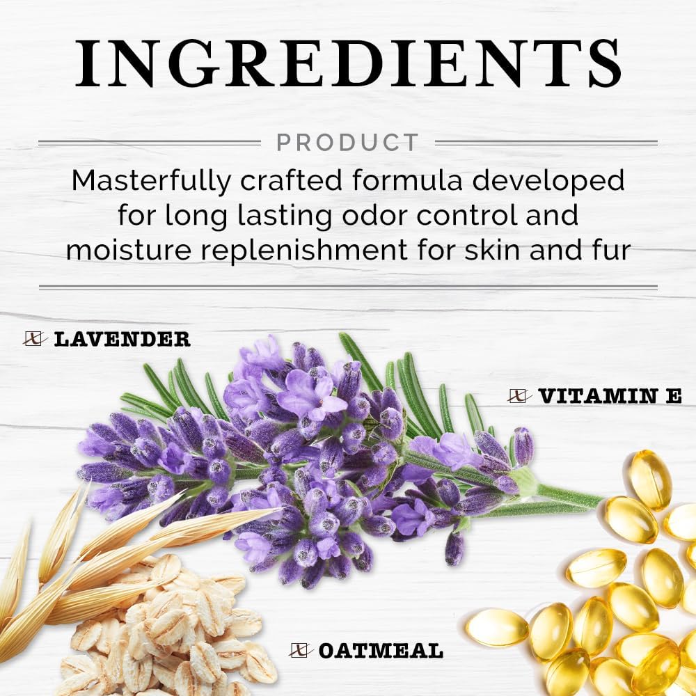 Champú hidratante para perros 6 en 1, fabricado con ingredientes derivados naturalmente para limpiar, calmar, desodorizar y suavizar la piel y el