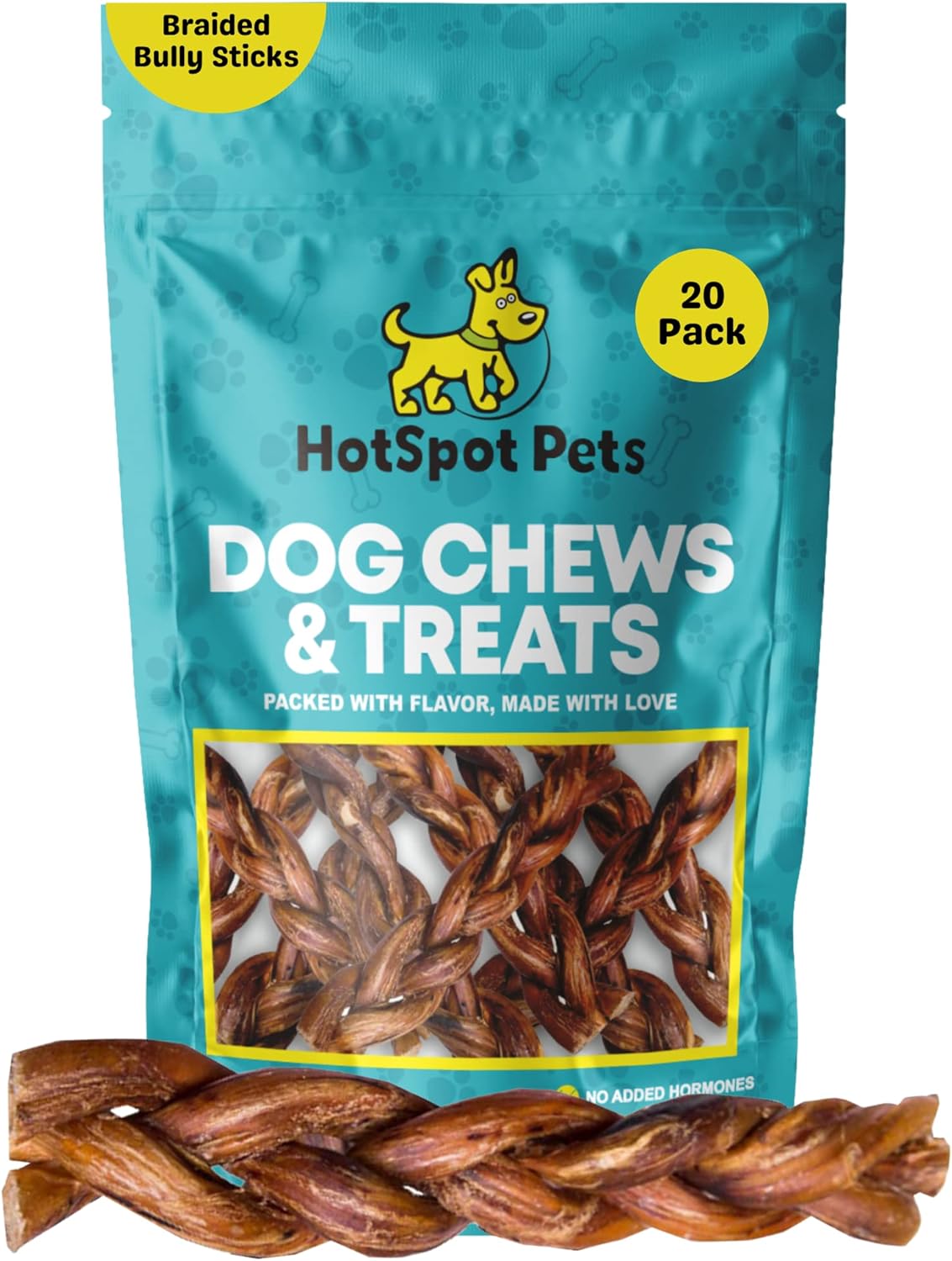 hotspot pets Palitos trenzados para perros  Golosinas masticables de carne torcida de alta calidad de larga duración para perros  Sin granos,
