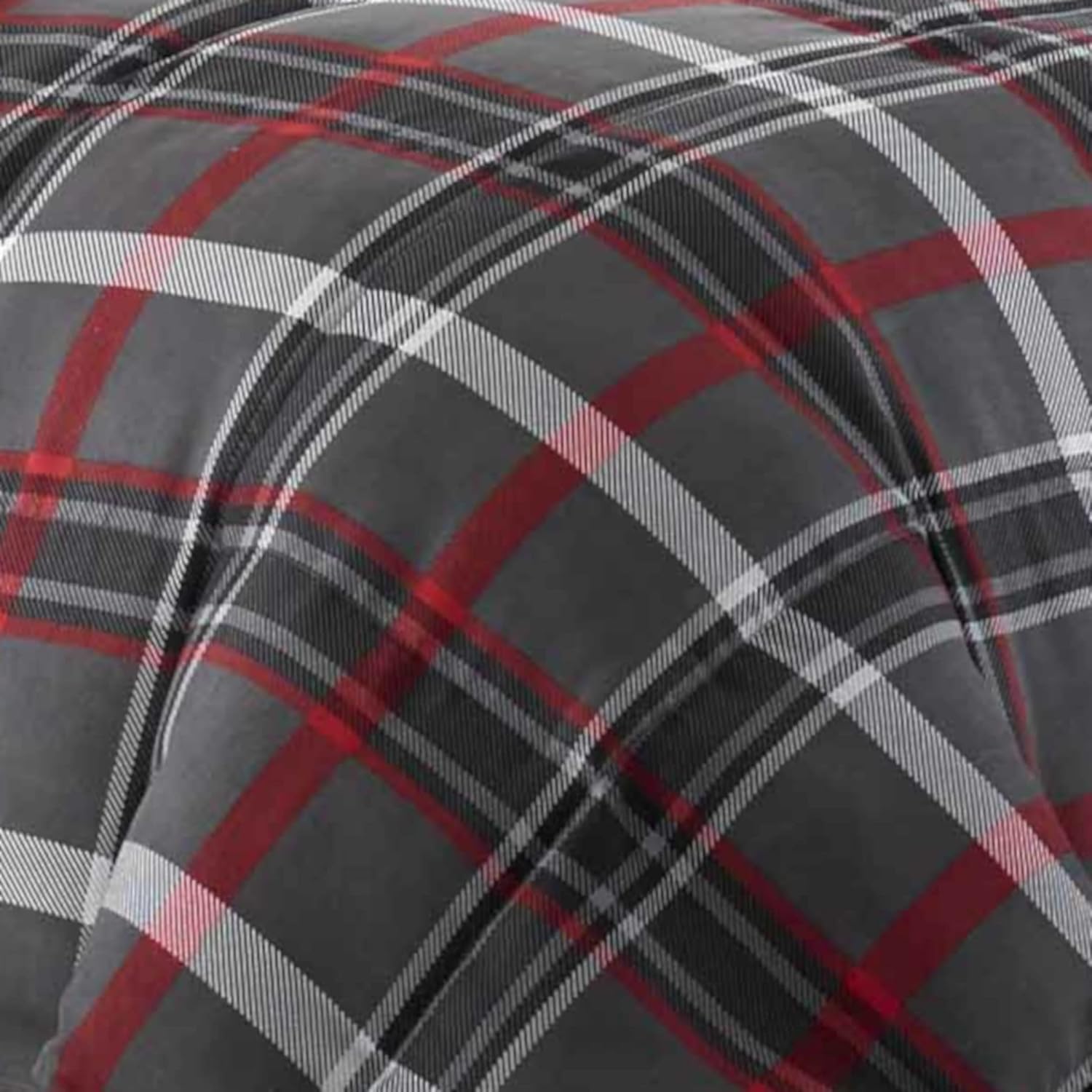 Eddie Bauer – Juego de edredón tamaño Queen, ropa de cama reversible a cuadros con fundas a juego, decoración del hogar para meses más fríos (gris