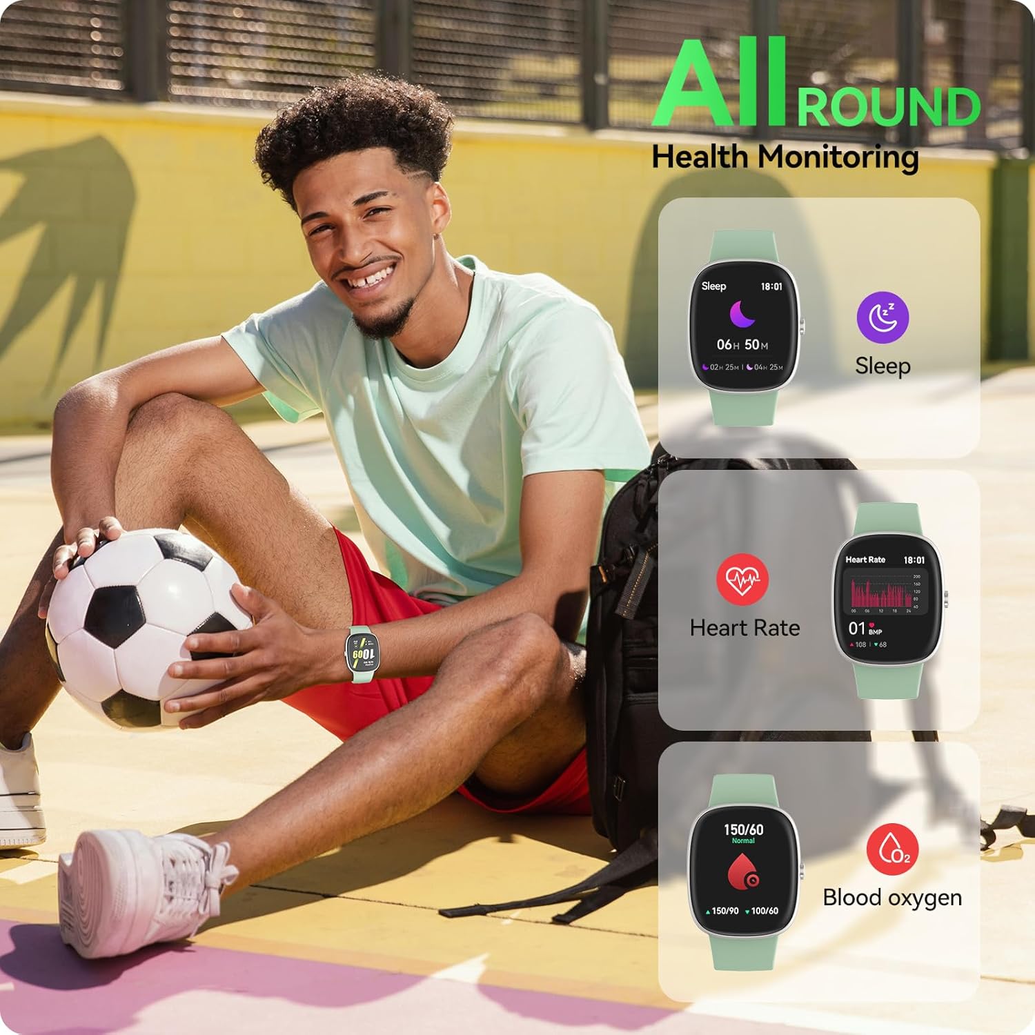 Relojes inteligentes para hombres y mujeres con monitor de oxígeno en sangre de frecuencia cardíaca, seguimiento del sueño, contador de calorías de