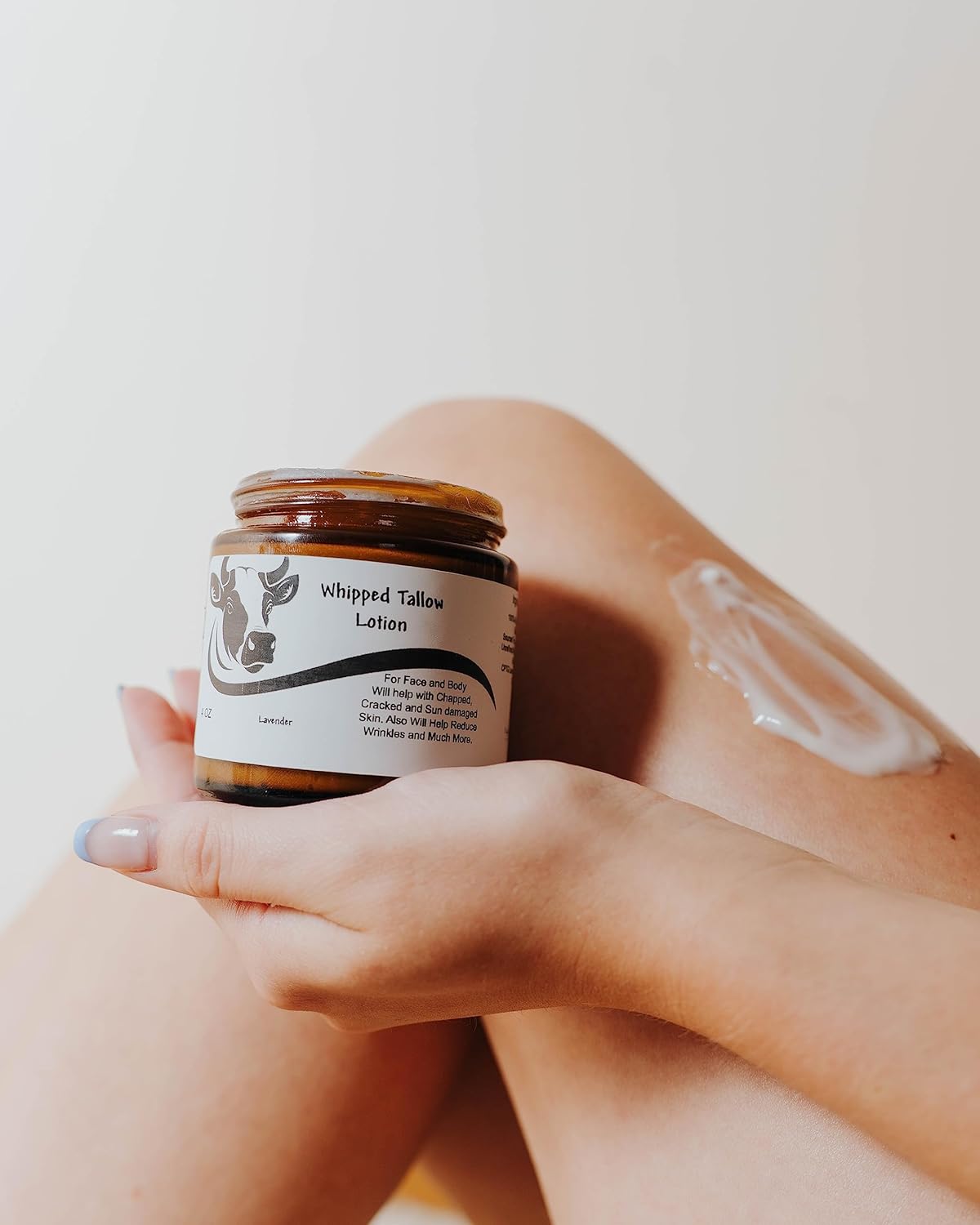 (4oz) Handmade Whipped Tallow Lotion, Grass Fed Grass Finished Organic Tallow Balm- Natural Body Butter Infused With Mango Butter- for Eczema,