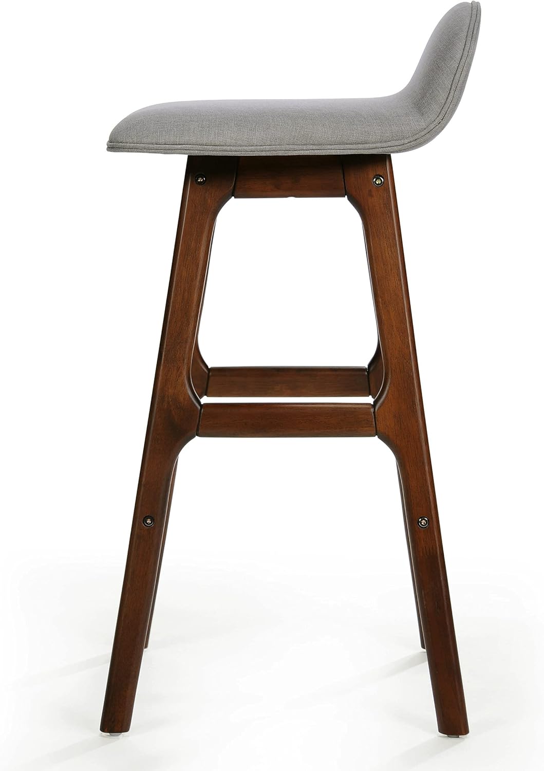 Christopher Knight Home Taburetes de bar de tela Anatoli, juego de 2 piezas, gris claro