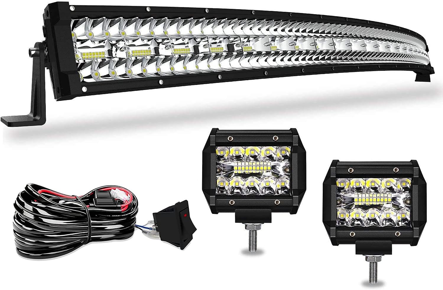 DakRide Barra de luz Led de triple hilera