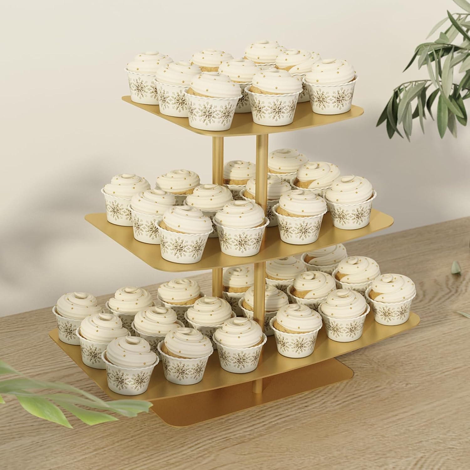 ICIUIOIR Juego de soporte para cupcakes para mesa de postres, mini soporte de metal para cupcakes, torre de cupcakes, soporte de postre
