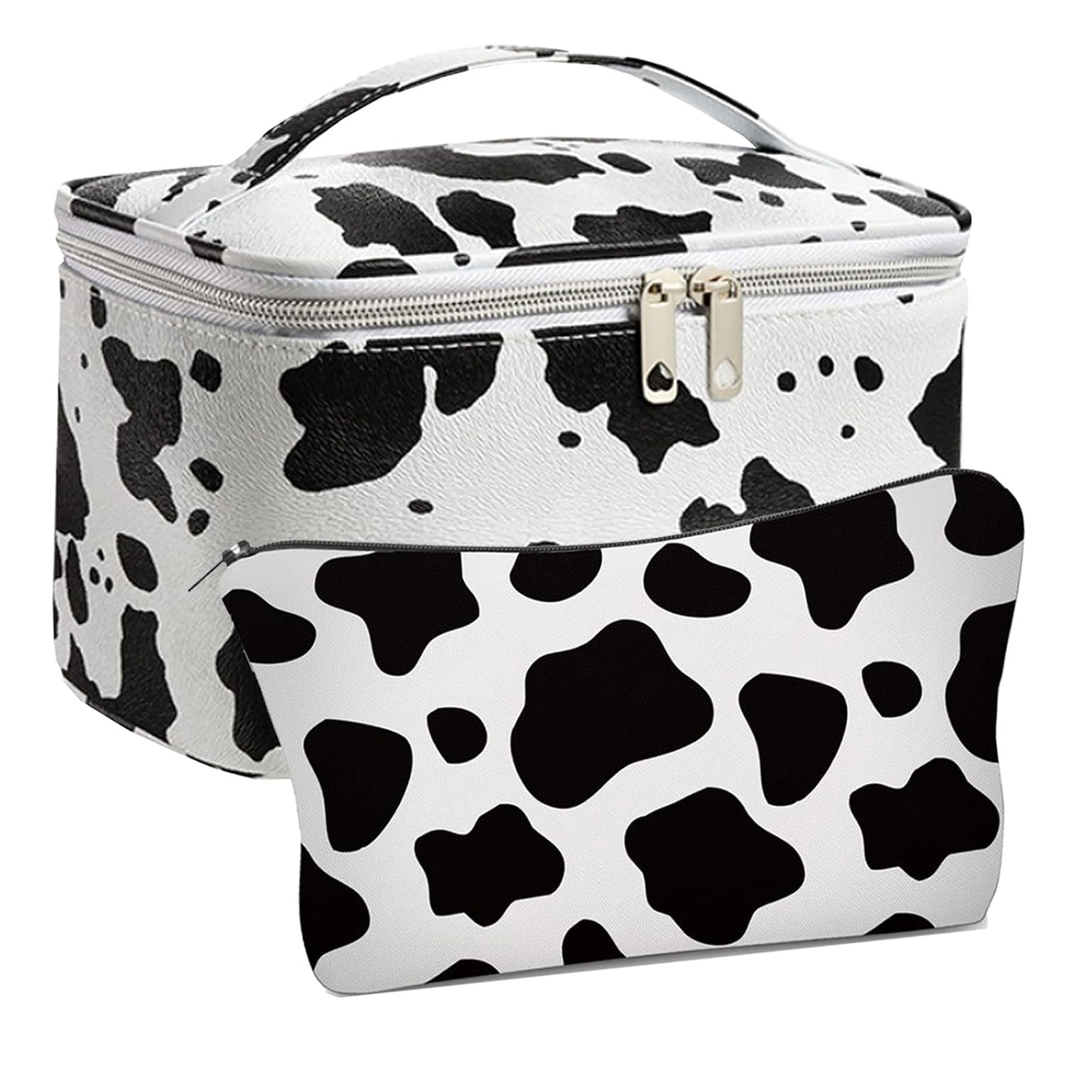 Juego de 2 bolsas de maquillaje a granel para cosméticos, bolsa organizadora mediana para cosméticos y bolsa de maquillaje pequeña para bolsa de