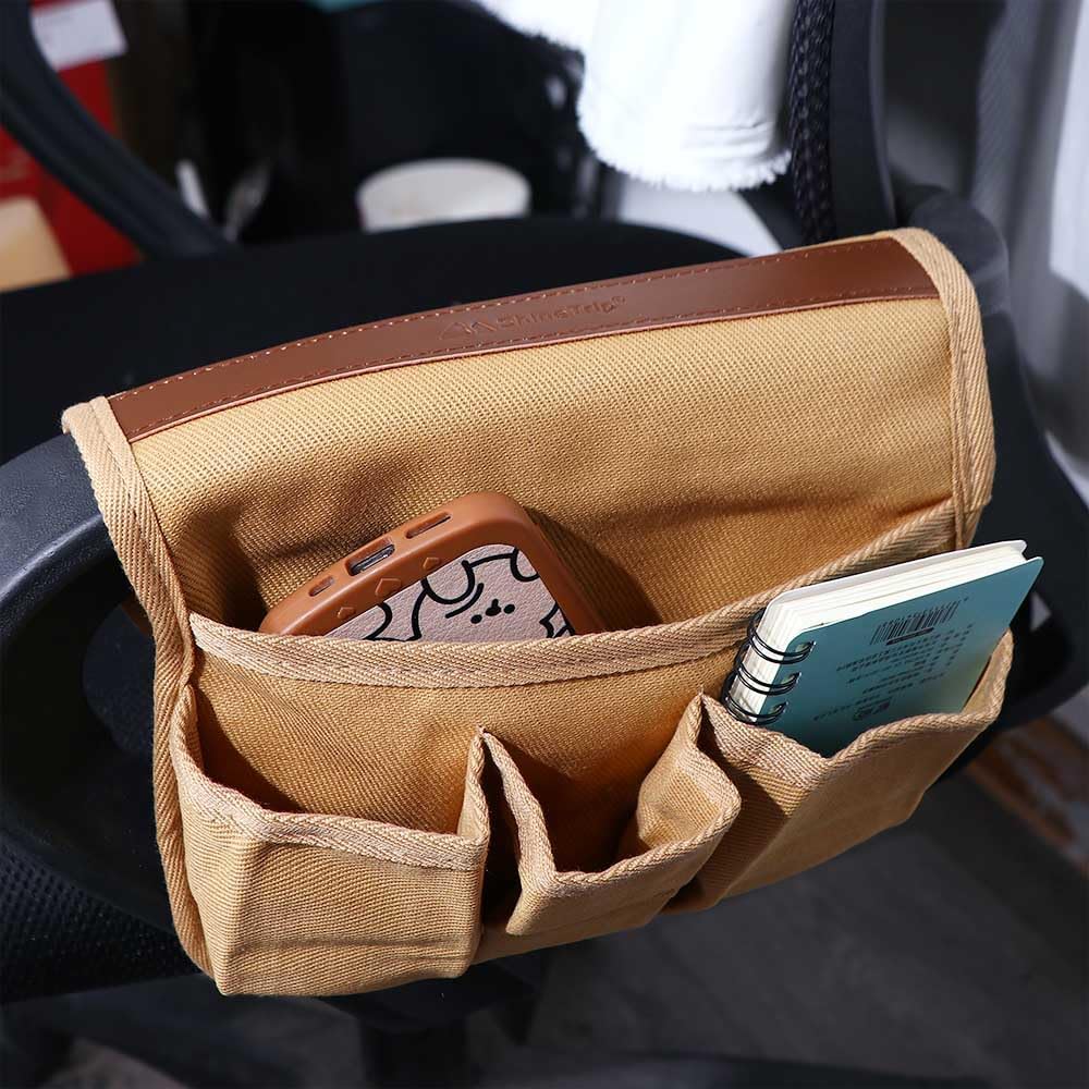 1 bolsillo lateral para silla de exterior, bolsa de almacenamiento para reposabrazos, organizador plegable portátil para acampar al aire libre