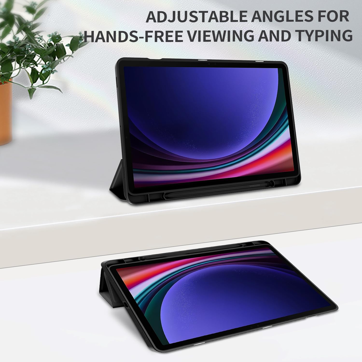 ProtUTab Funda para Samsung Tab S9 de 11 pulgadas 2023 con soporte para bolígrafo S, función de encendido y apagado automático con triple función