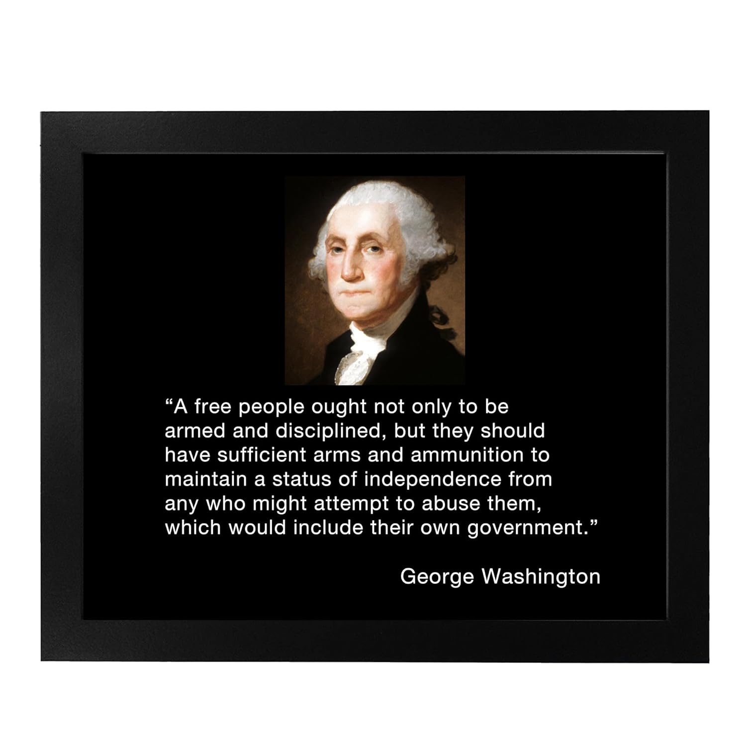 George Washington Quotes Wall Art – A Free People Ought Wall Art Print, This Presidential Portrait Patriotic Wall Decor Poster Is Ideal For Home,