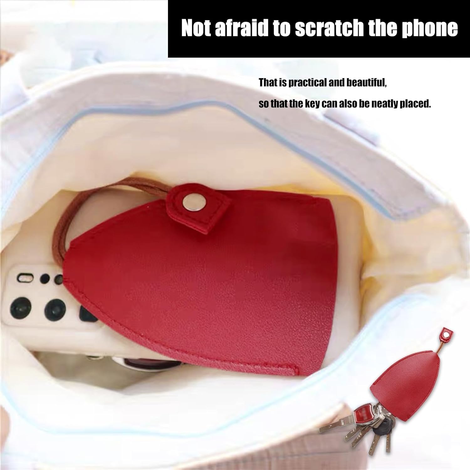 Funda protectora para llave de automóvil, de piel sintética, bolsa de almacenamiento extraíble con control remoto, adecuada para la mayoría de